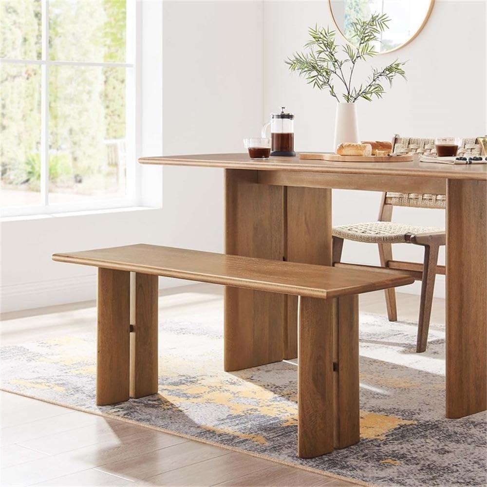 Modway Amistad 46" Solid Wood Bench, Walnut