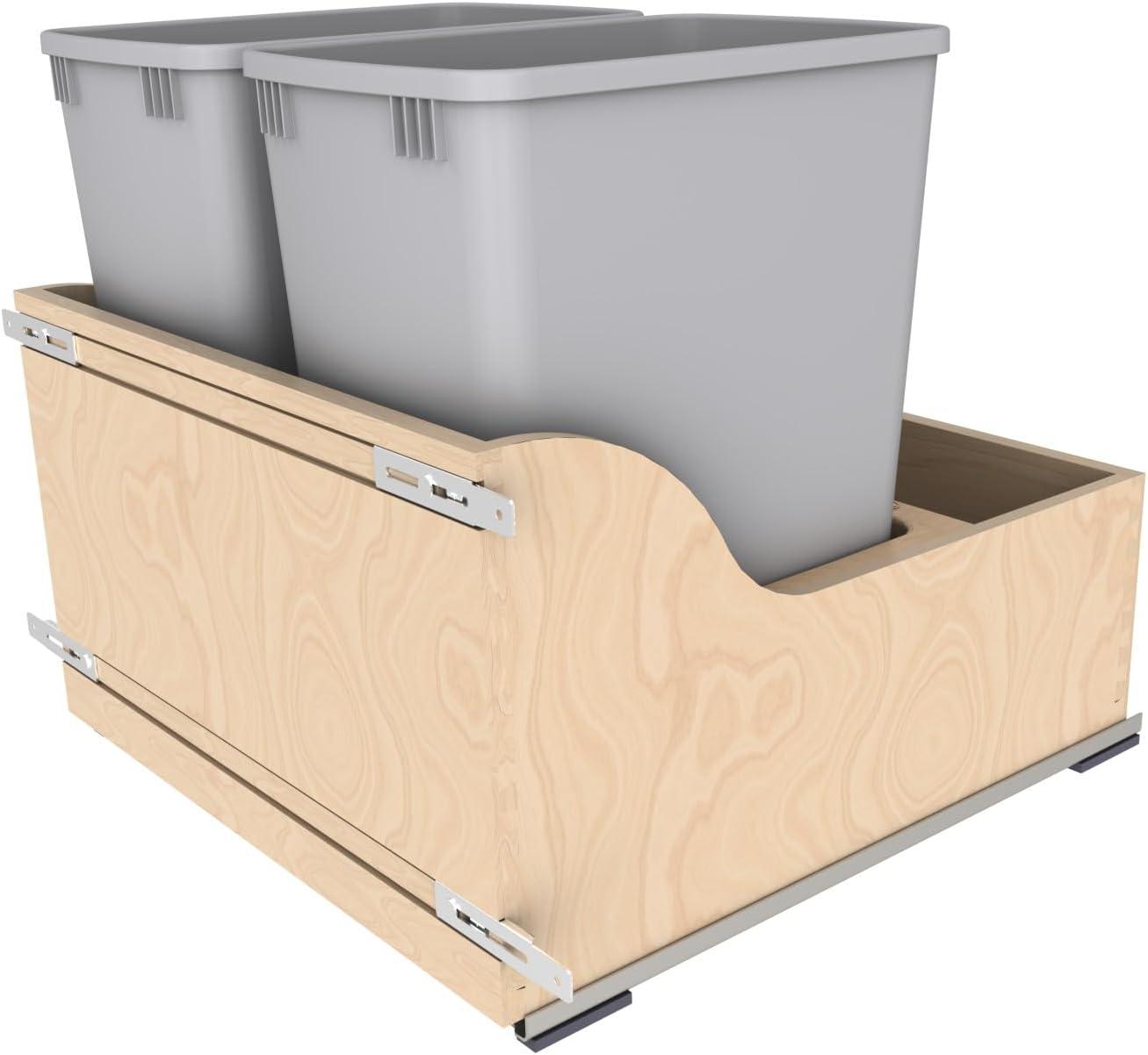 Rev-A-Shelf Wood Pullout Trash/Waste Container W/ Soft-Close