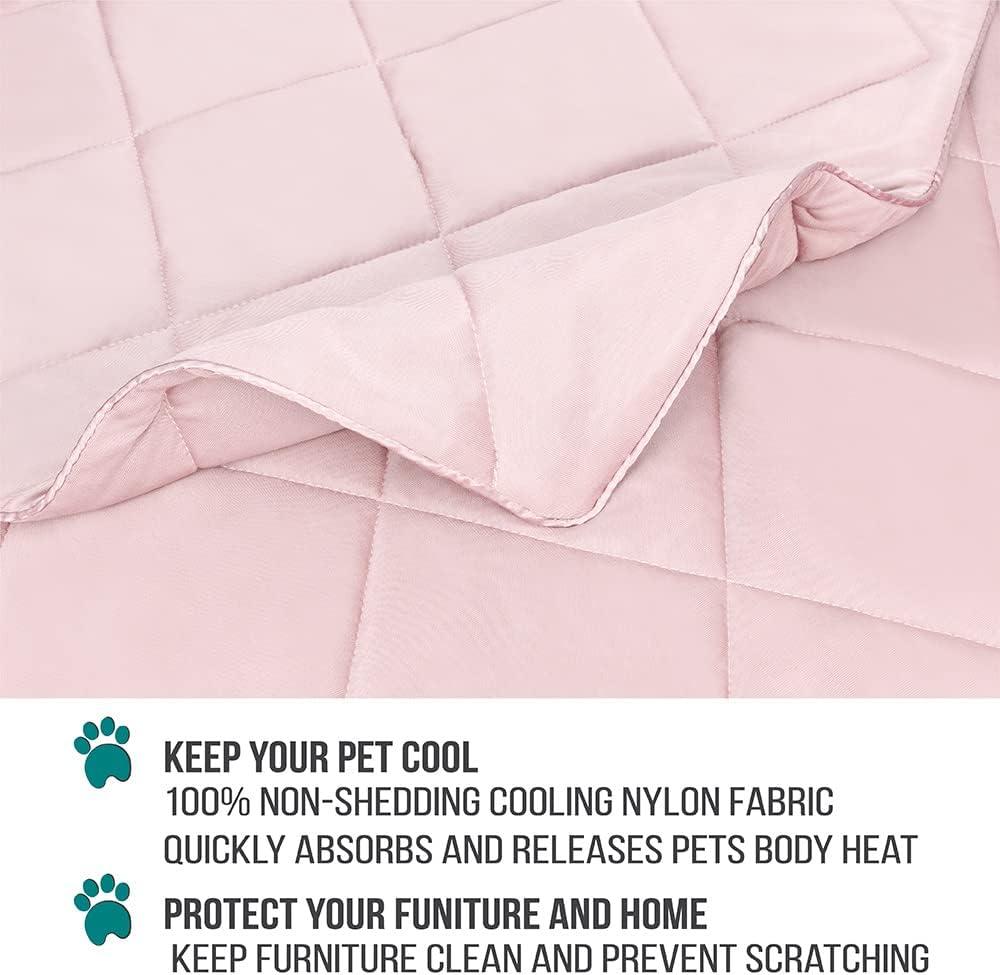 PetAmi Cooling Dog Blanket, Lightweight Reversible Fluffy Fuzzy Pet Throw Furniture Bed Couch Sofa Cover Protector