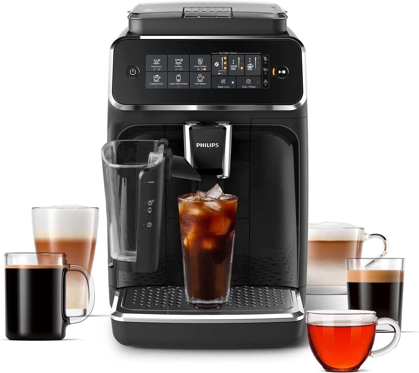 Philips 3200 Series Fully Automatic Espresso Maker with LatteGo and Iced Coffee