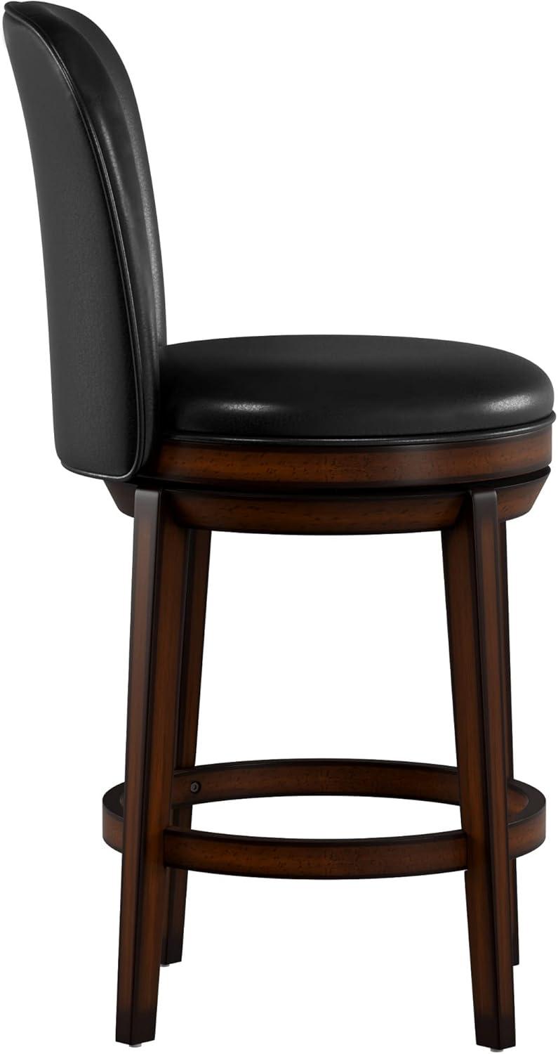 Hillsdale Furniture Victoria Wood Counter Height Swivel Stool, Dark Chestnut