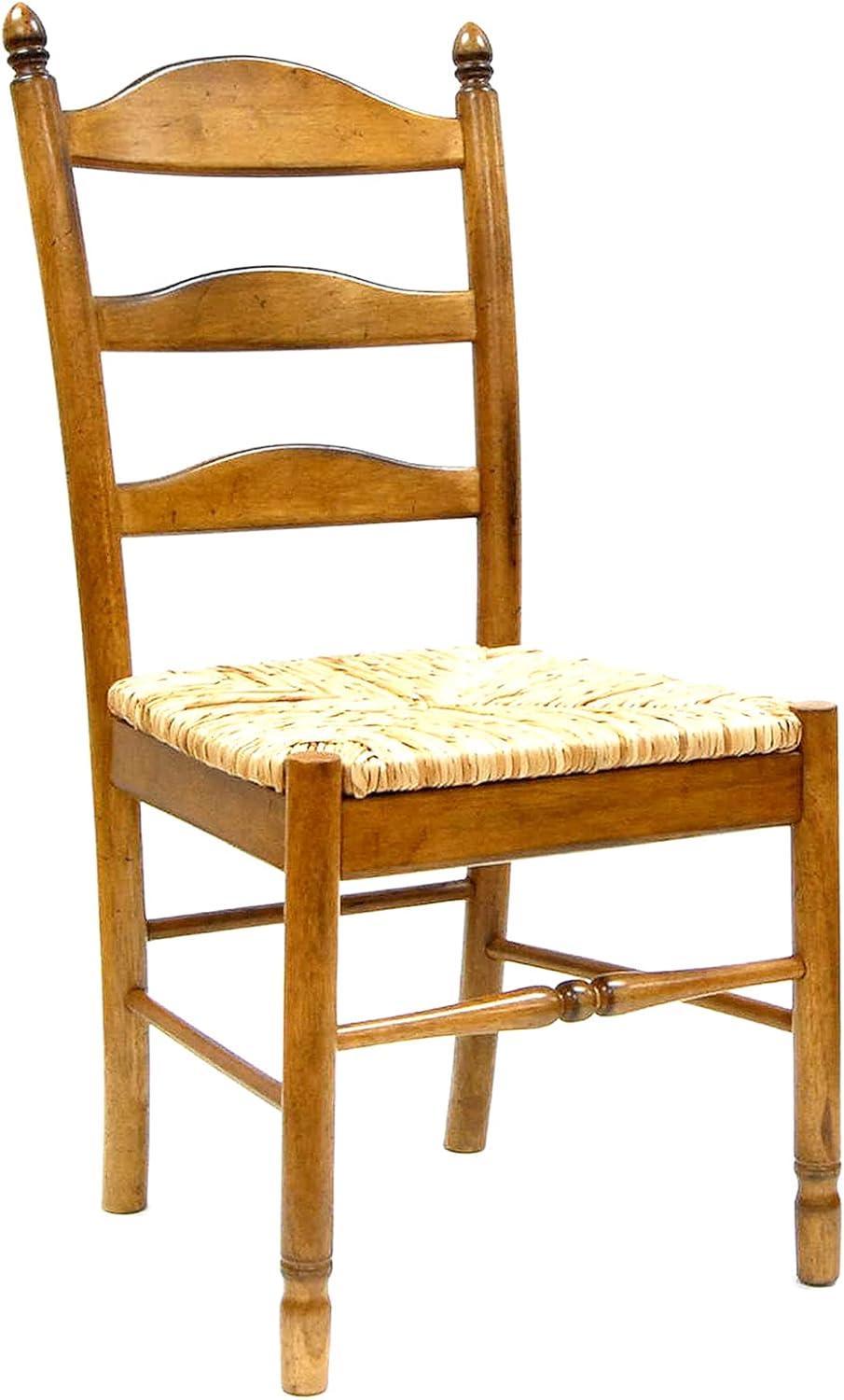 Carolina Living Aurora Rush Seat Dining Chair English Pine and Table: Woven, Ladder-Back, Wood Frame