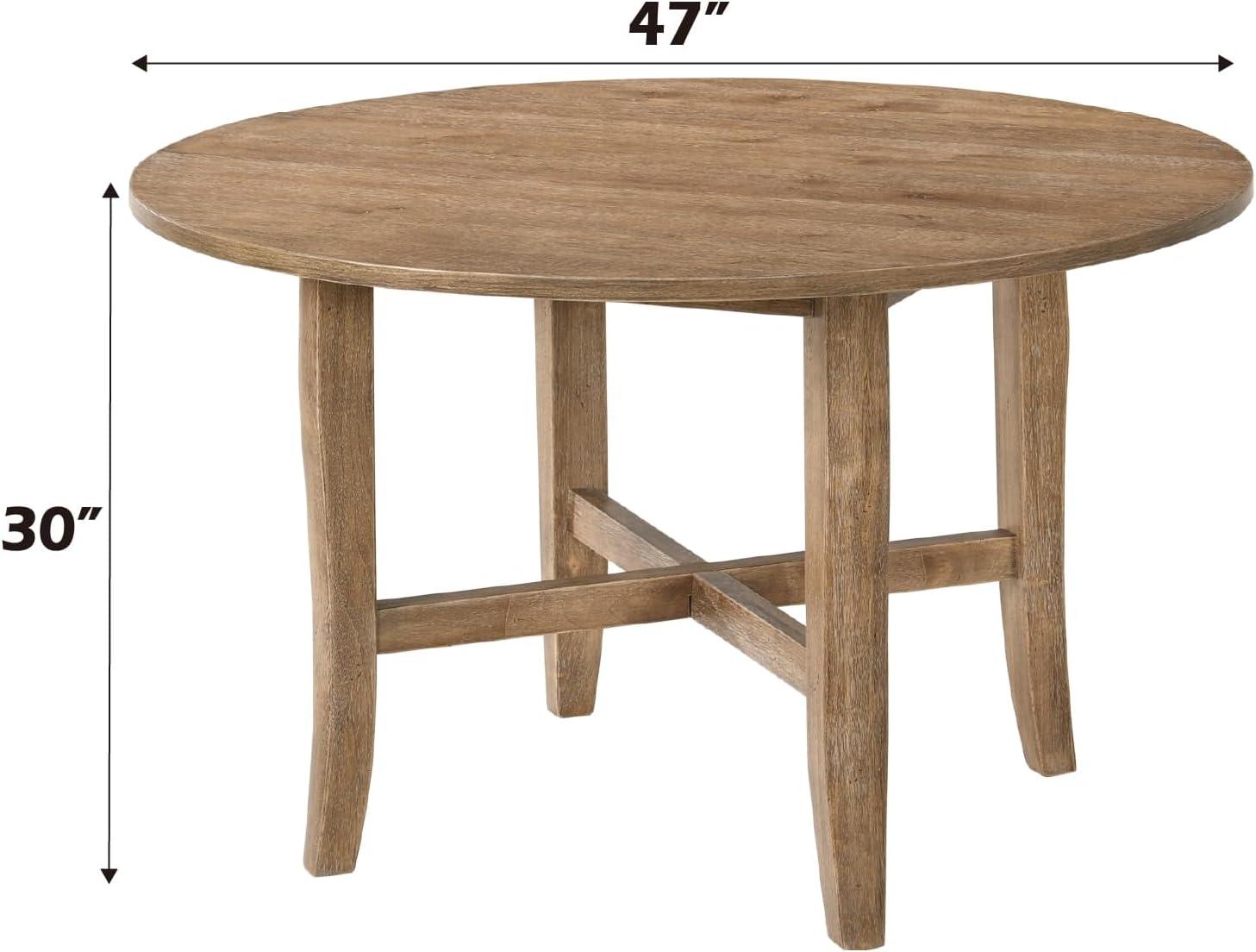 Rustic Round Reclaimed Wood Farmhouse Dining Table