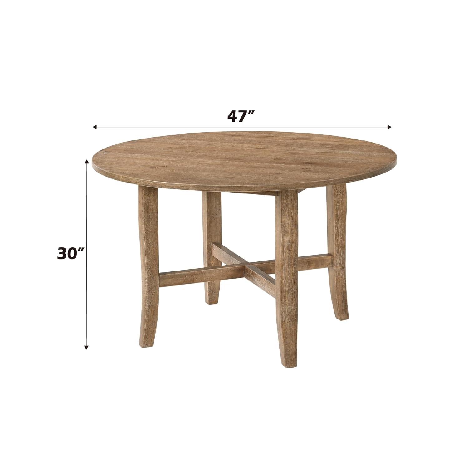 Rustic Round Reclaimed Wood Farmhouse Dining Table
