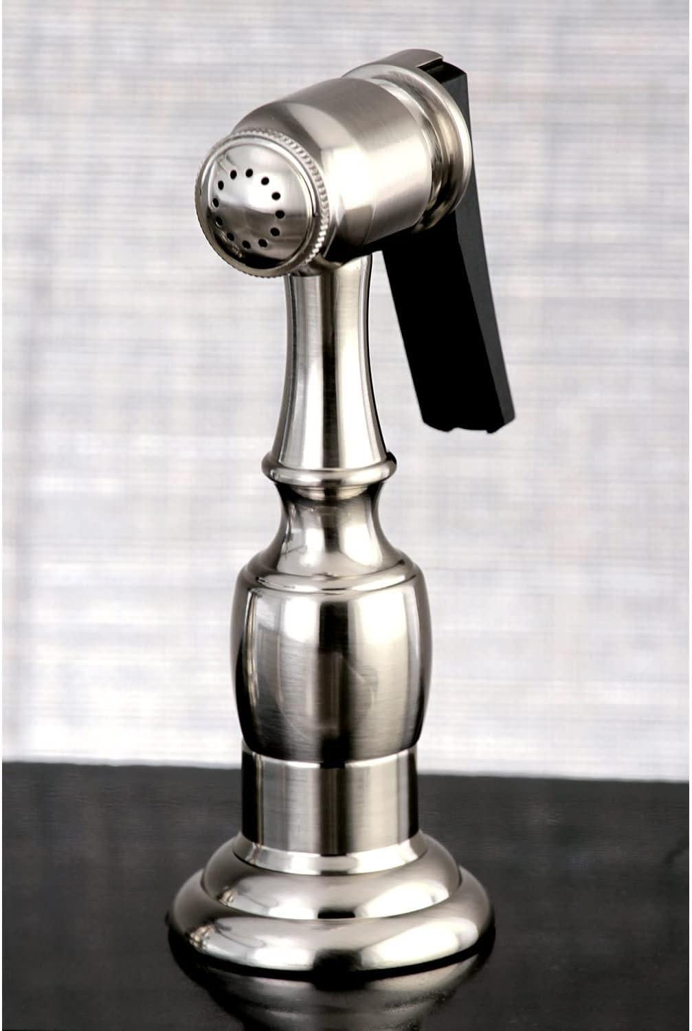 Kingston Brass Wilshire Two-Handle 4-Hole 8" Centerset Kitchen Faucet with Brass Side Sprayer