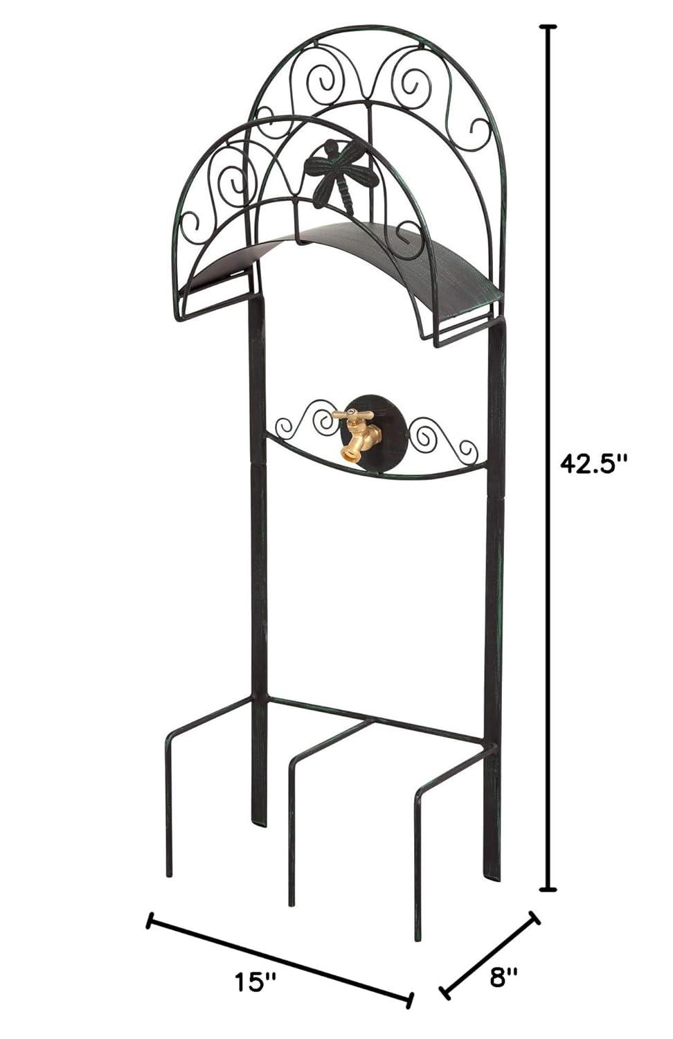 Liberty Garden 642-KD Outdoor Dragonfly Decorative Hose Holder Stand, Black