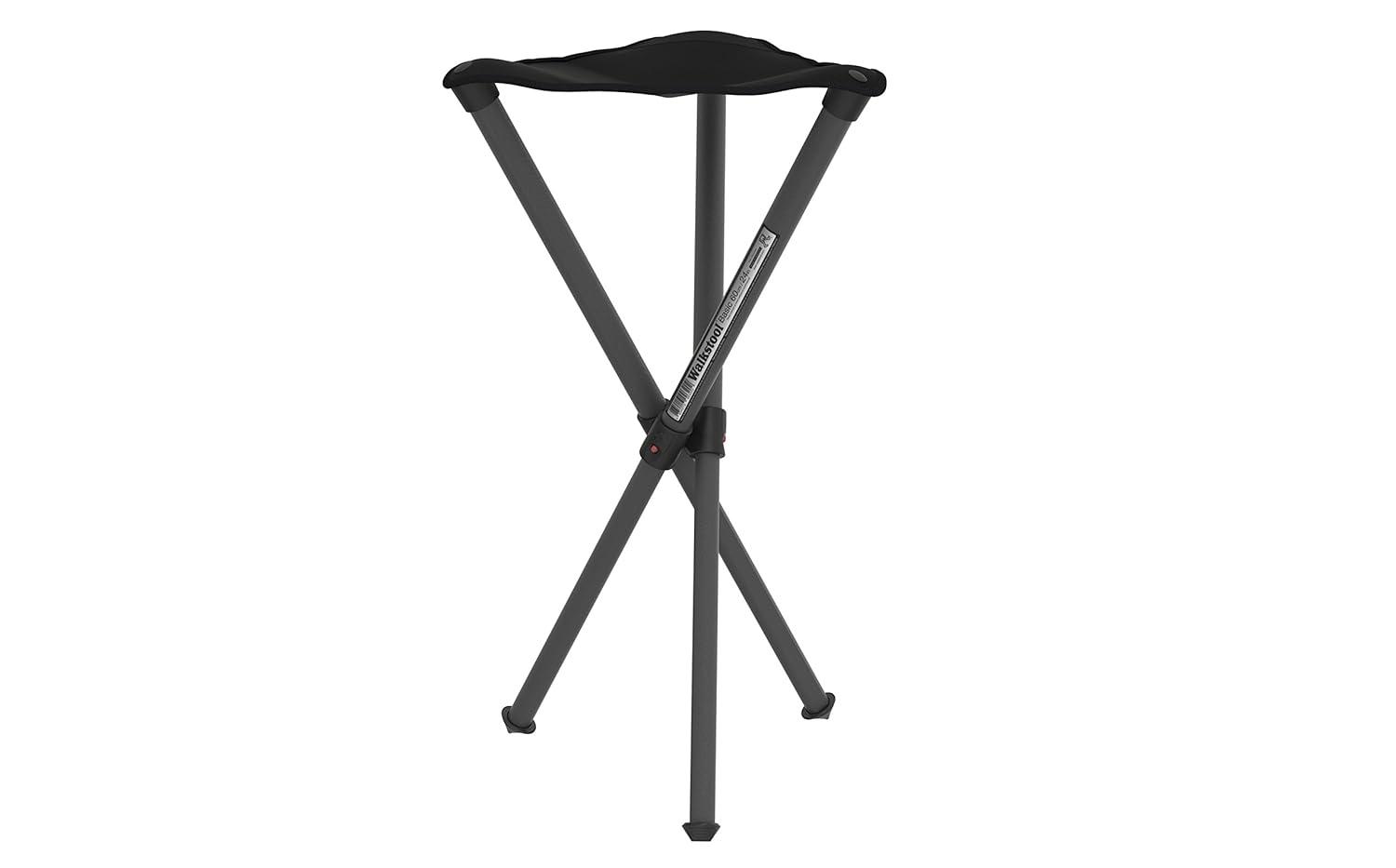 Walkstool - Basic Model - Black Color - 3 Legged Folding Stool in Aluminium - Height 24" - Maximum Load 330 to 385 Lbs - Made in Sweden