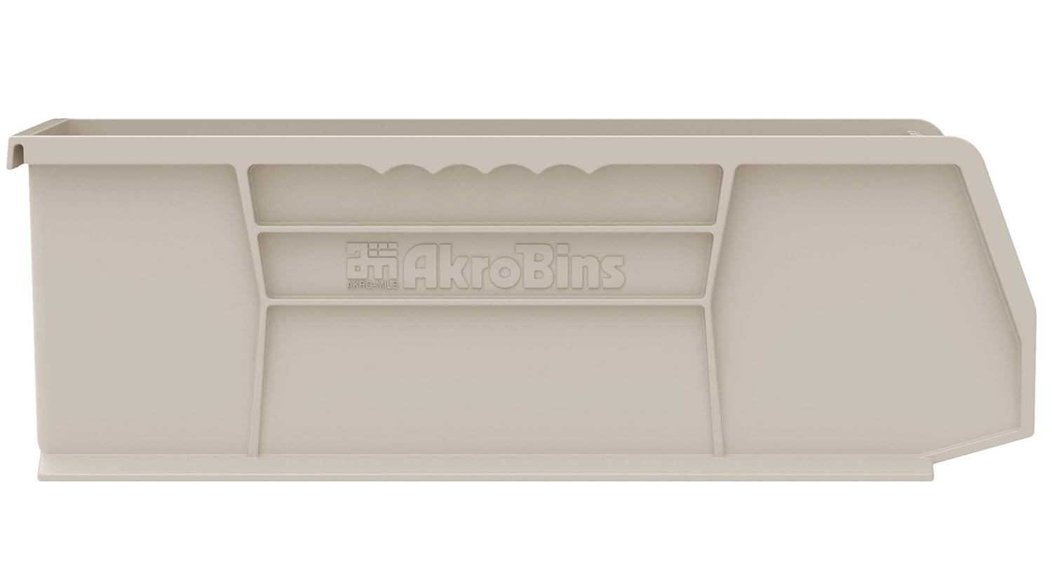 Akro-Mils Stackable Storage Bins, AkroBins Stacking Organizer, 15"x5"x5", Clear, 12-Pack