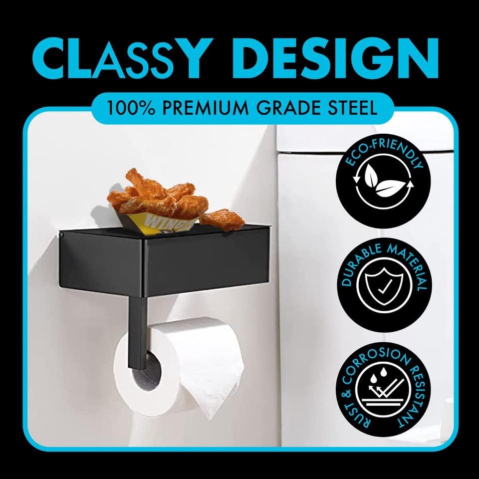 DUDE Wipes Stash Box - Flushable Wipes Dispenser - Toilet Paper and Flushable Wipes XL Wall Mounted Holder