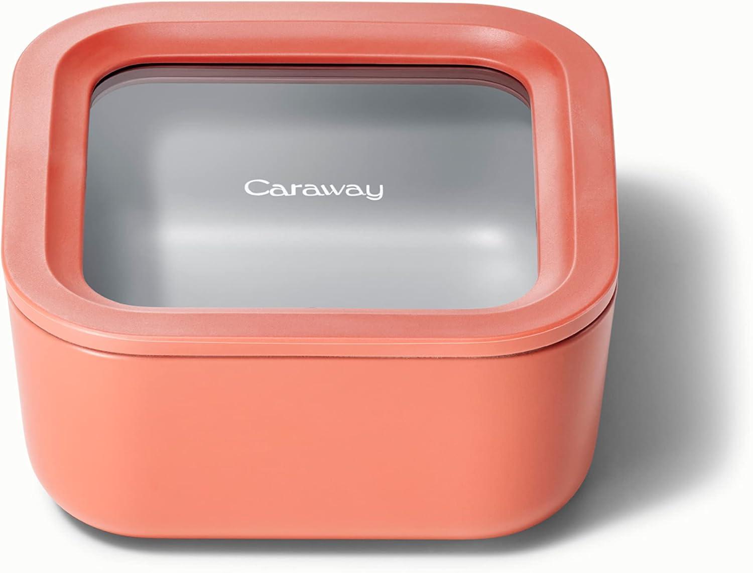 Caraway Home Small Ceramic Coated Glass Food Storage Container