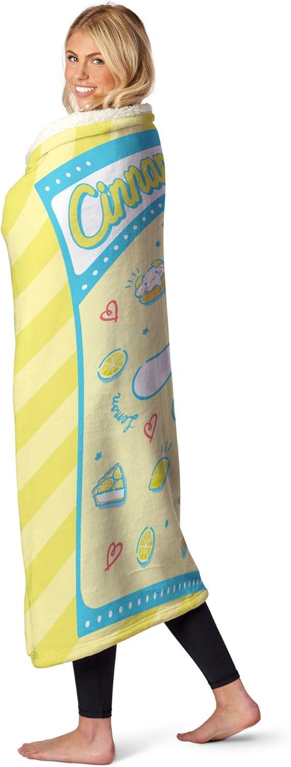 Cinnamoroll Summer Fun Yellow and Blue Sherpa Throw Blanket