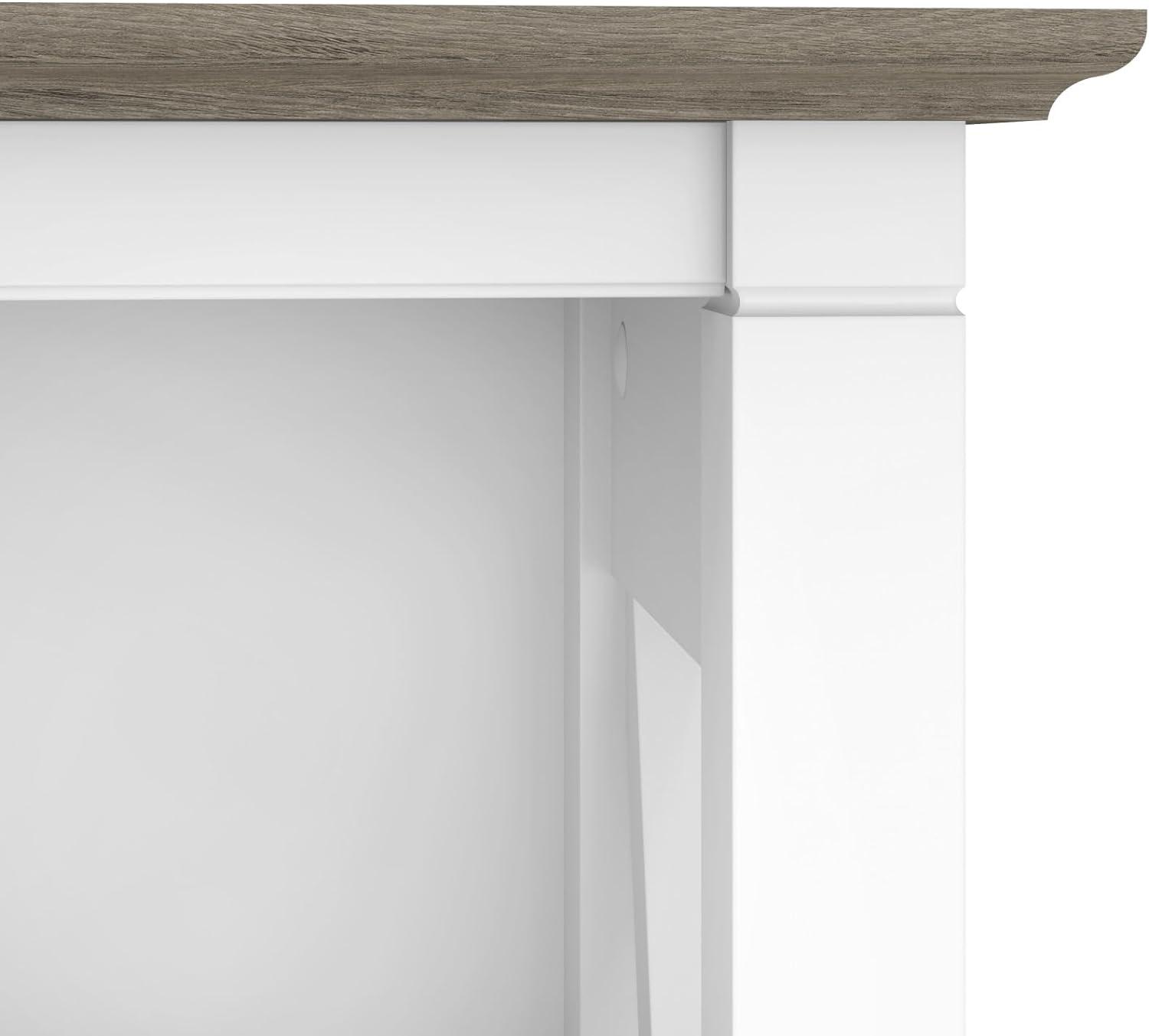 Bush Furniture Key West Tall 5 Shelf Bookcase, Pure White & Shiplap Gray