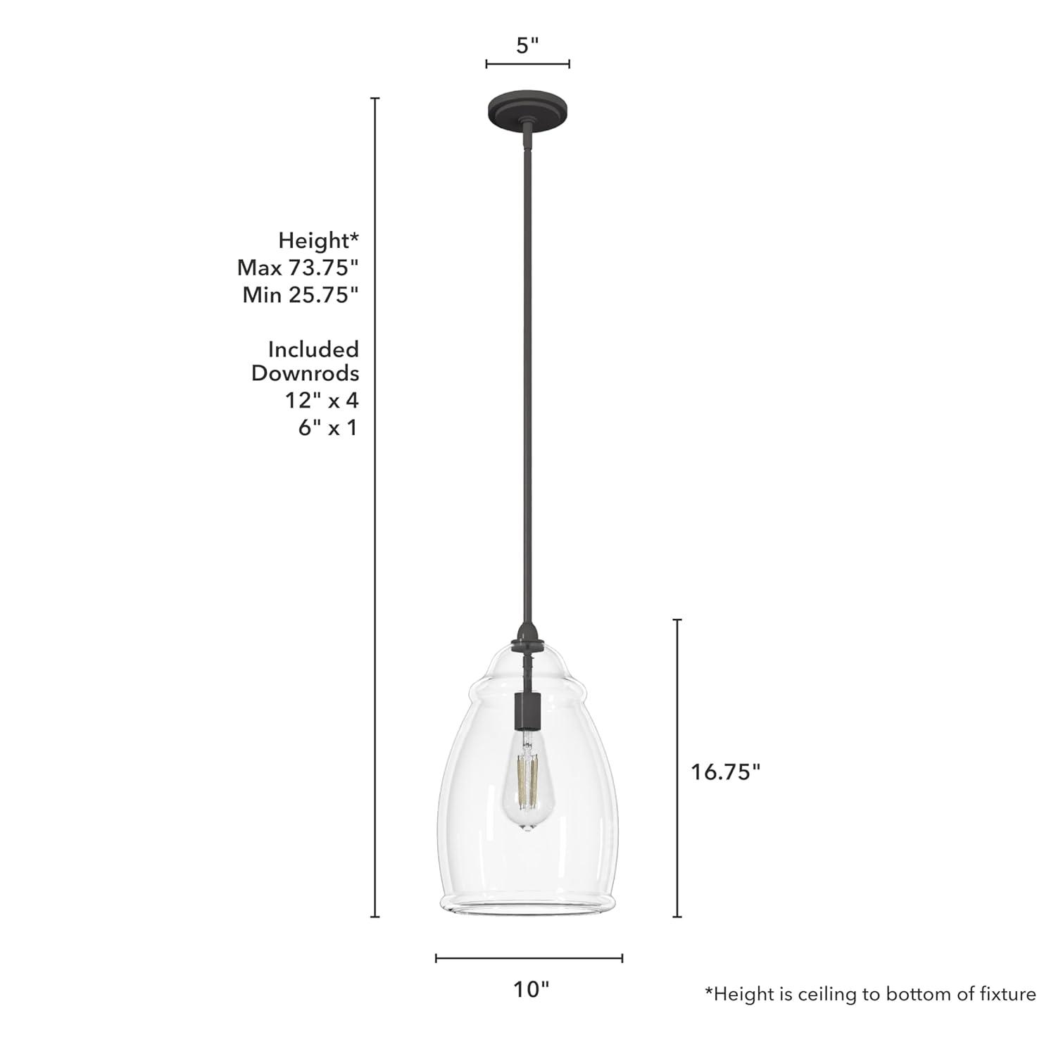 Hunter Fan Dunshire 1 Light Noble Bronze Pendant with Glass