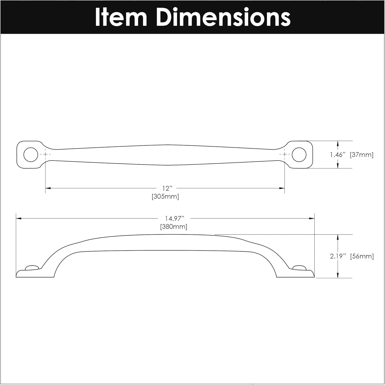 Refined Rustic 12" Center to Center Appliance Pull