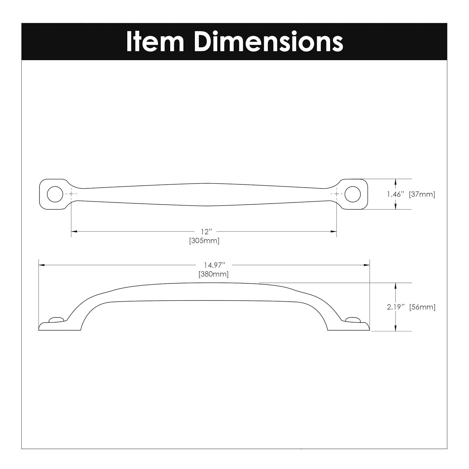 Refined Rustic Kitchen Cabinet Handles, Solid Core Drawer Pulls for Cabinet Doors