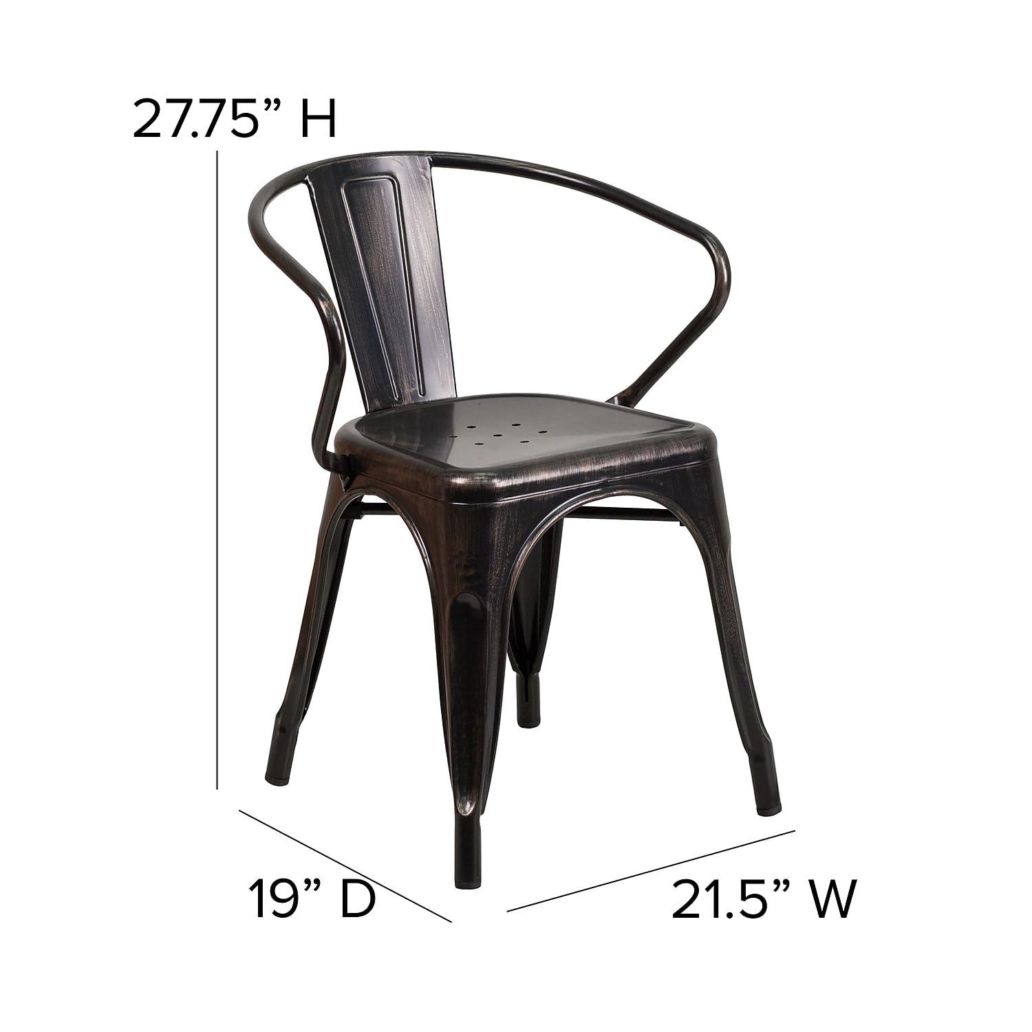 Flash Furniture Hucheson Metal Indoor-Outdoor Chair with Arms