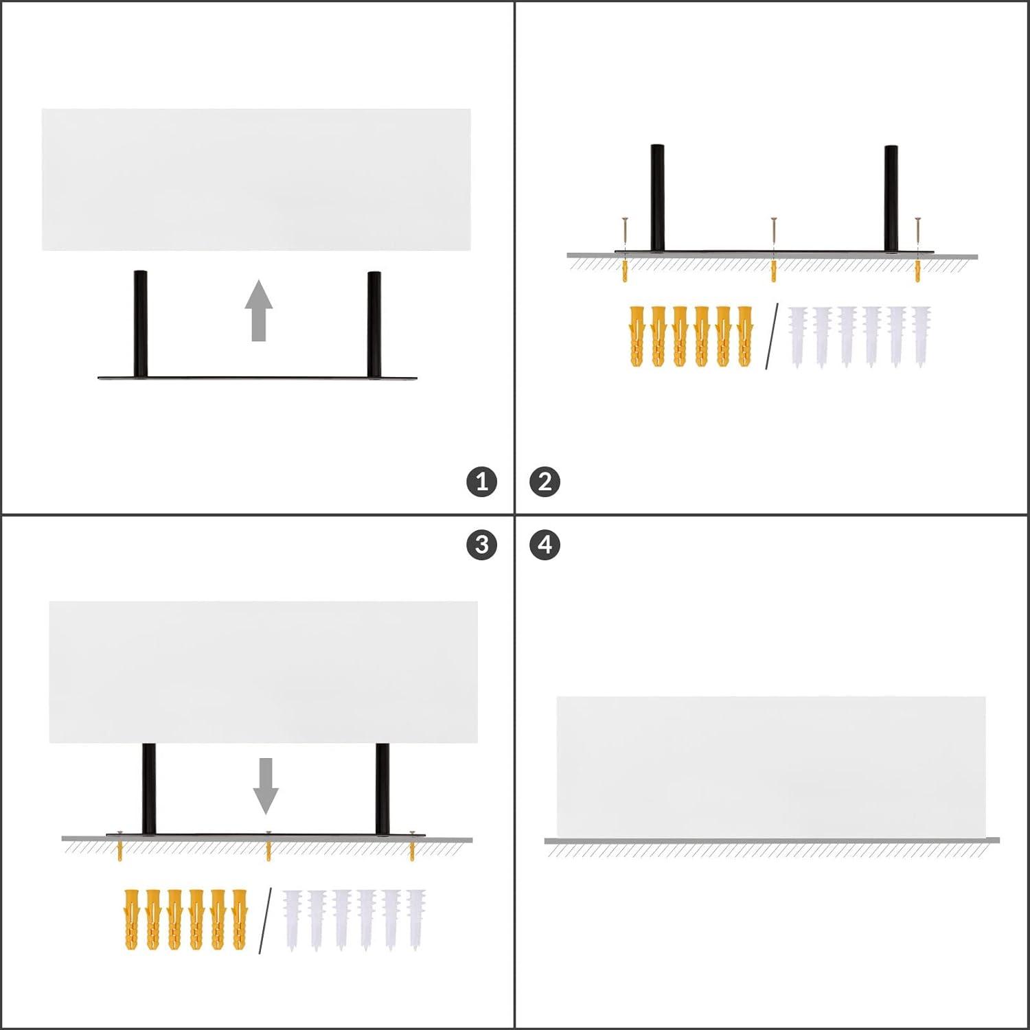 Latitude Run® Elbur 23.6 Inch Wide Wood Floating Shelves, Wall Shelf Display Shelves for Bathroom/Kitchen/Bedroom/Living Room (Set of 2)