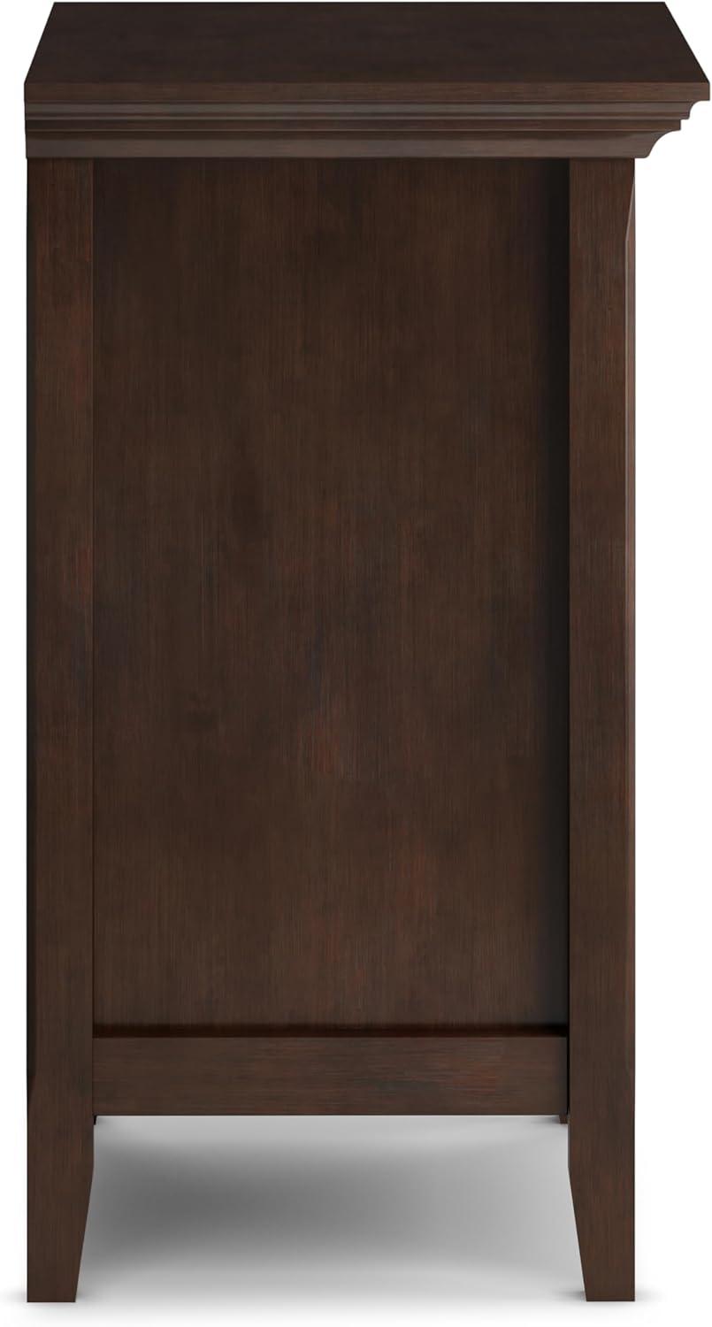 Simpli Home Amherst 24"W 2-Drawer Solid Wood Nightstand with Open Shelf