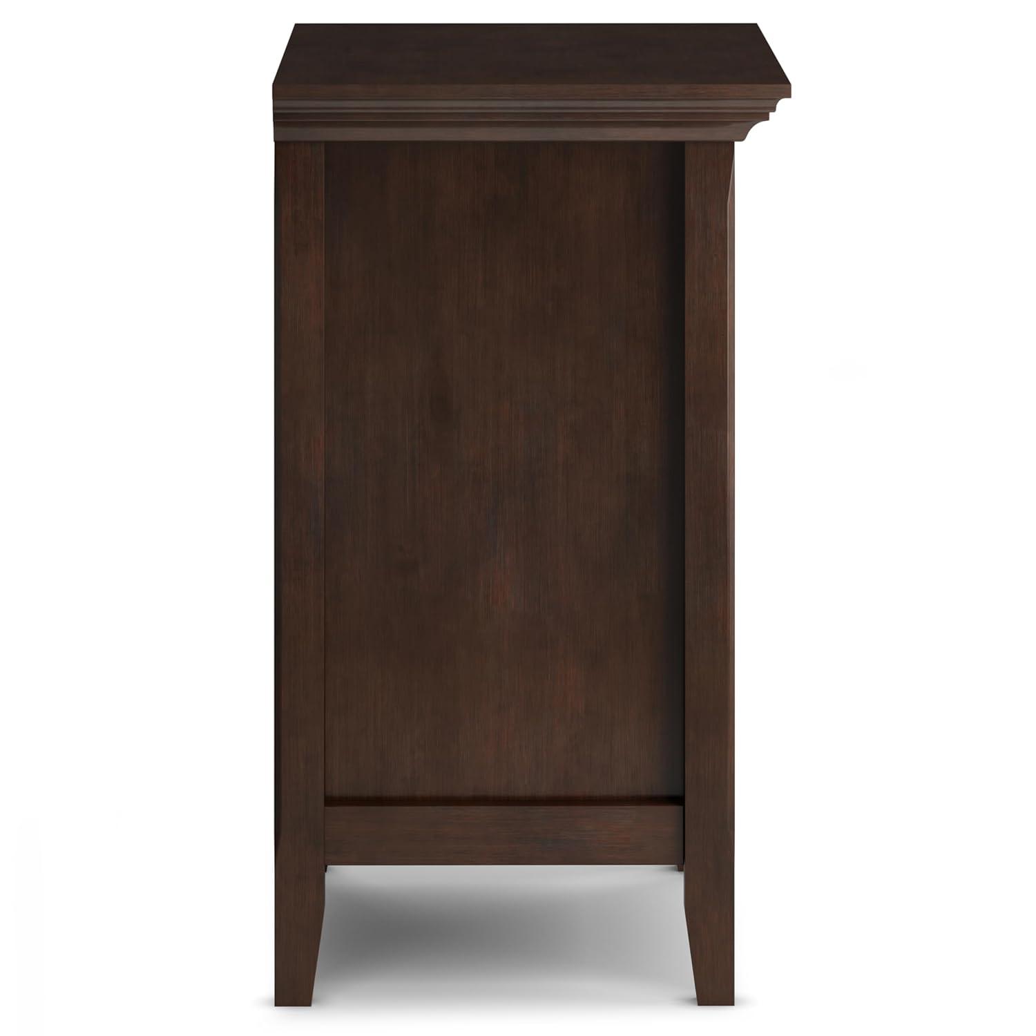 Simpli Home Amherst 24"W 2-Drawer Solid Wood Nightstand with Open Shelf