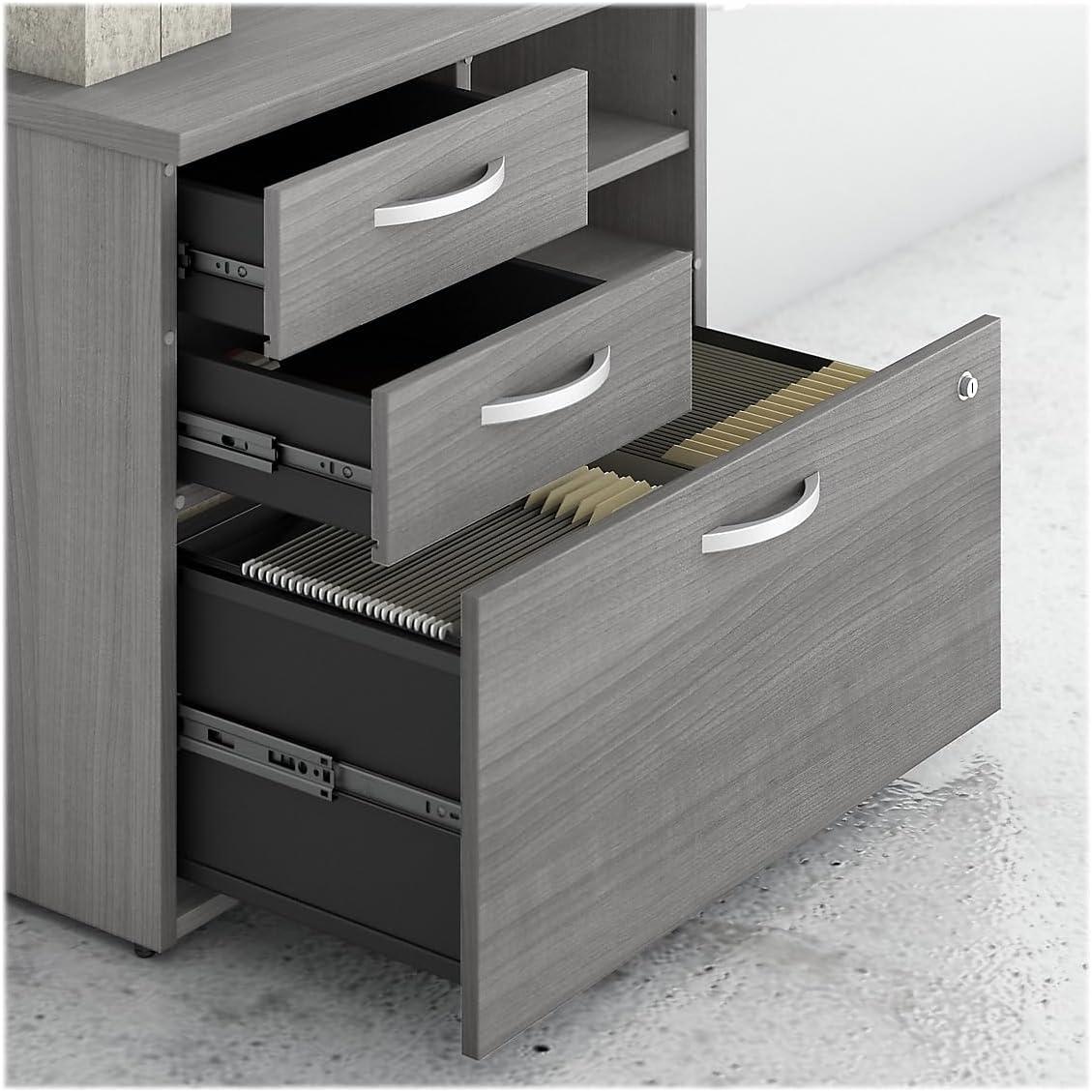 Studio C Office Storage Cabinet with Drawers in Platinum Gray - Engineered Wood