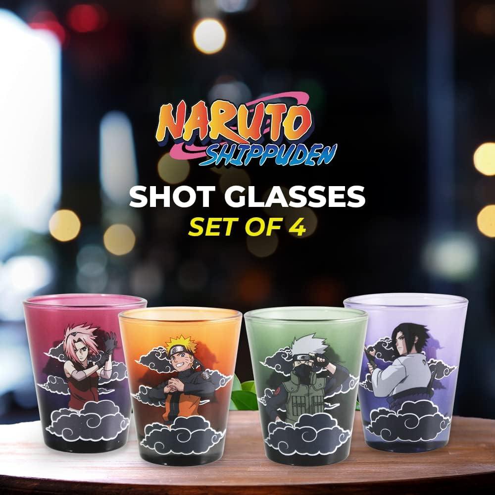 Just Funky Naruto Shippuden Team 7 Characters 2-Ounce Mini Shot Glasses | Set of 4