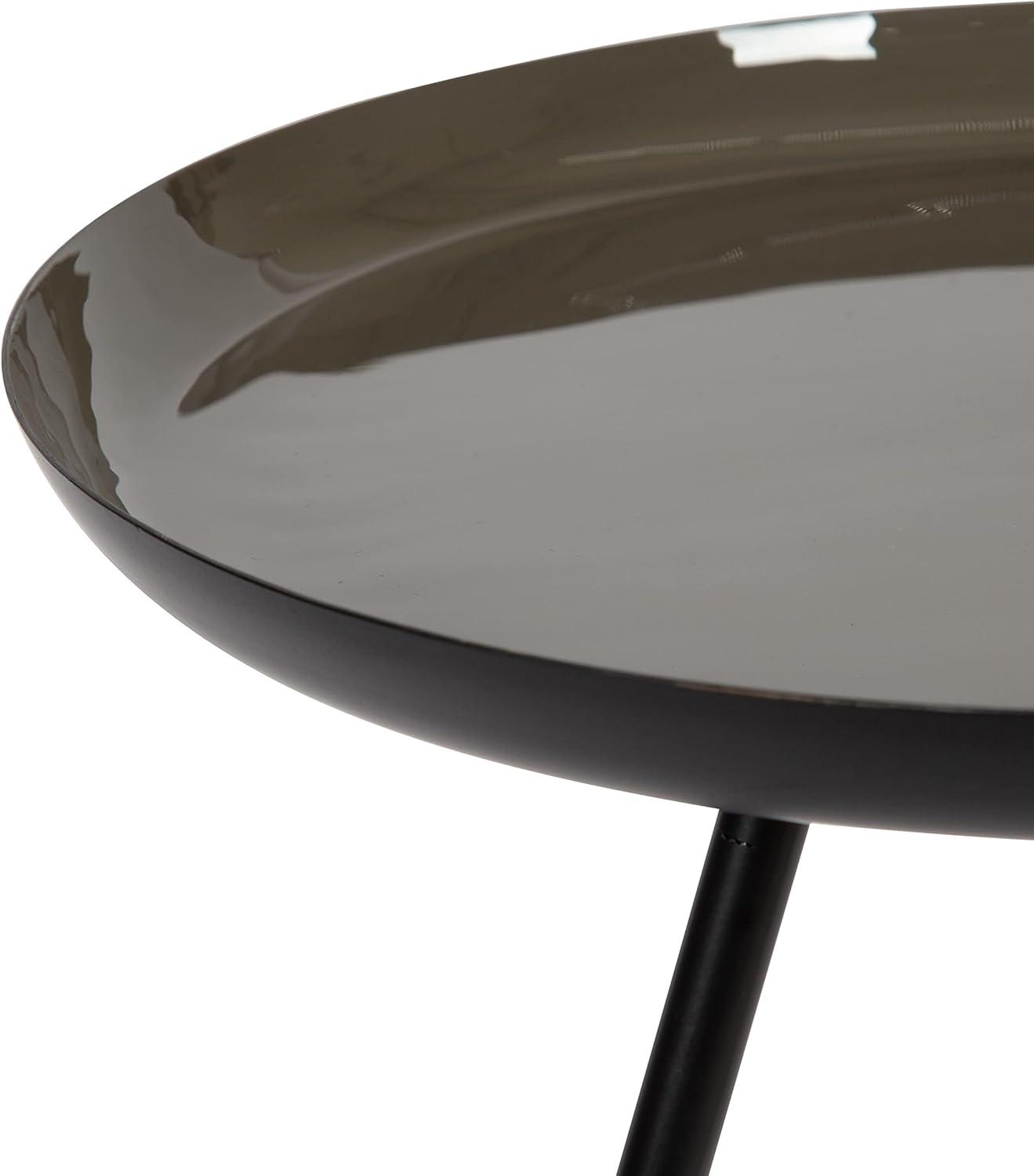 Kate and Laurel Laranya Round Metal Side Table, 15x15x22.5, Brown and Black