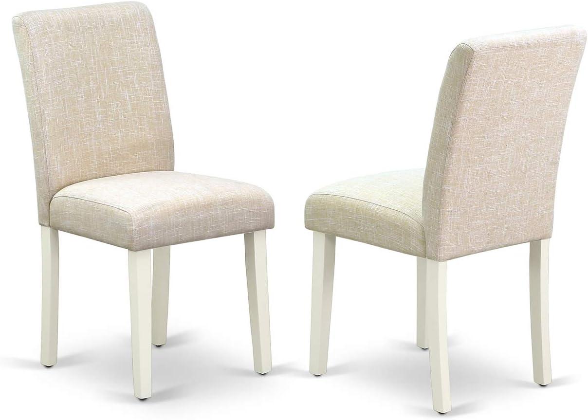 East West Furniture Dining Room Set Linen White, AVAB7-LWH-02