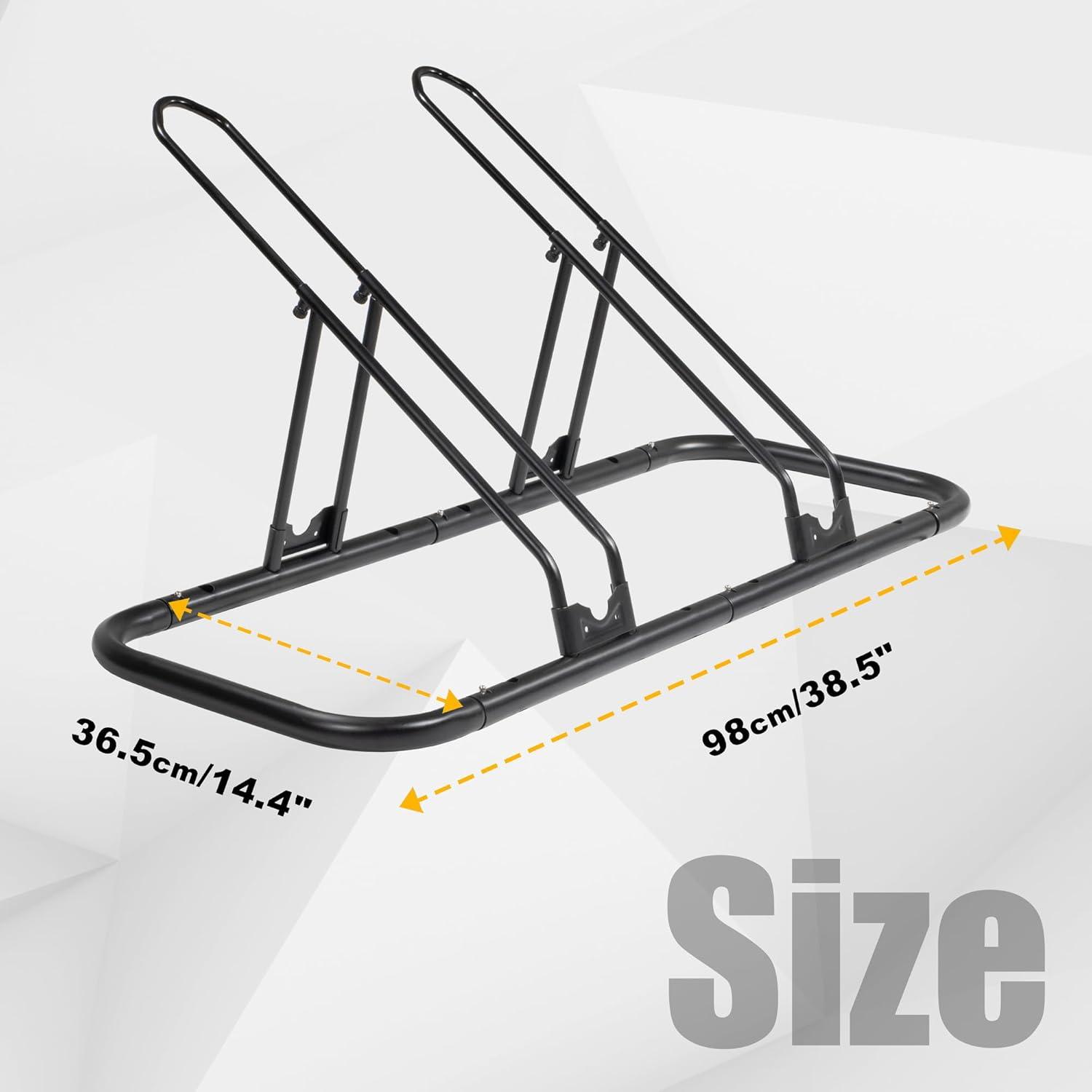 Adjustable Black Steel Indoor Bike Storage Rack