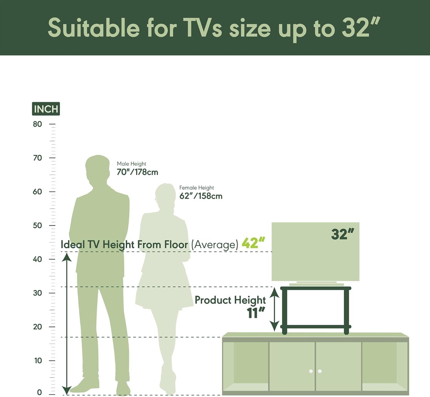 Furinno Industrial No Tools Elevated TV Stands with 2-tier Open Storage Shelves TV Console for TVs up to 25 inch Dark Brown/Black