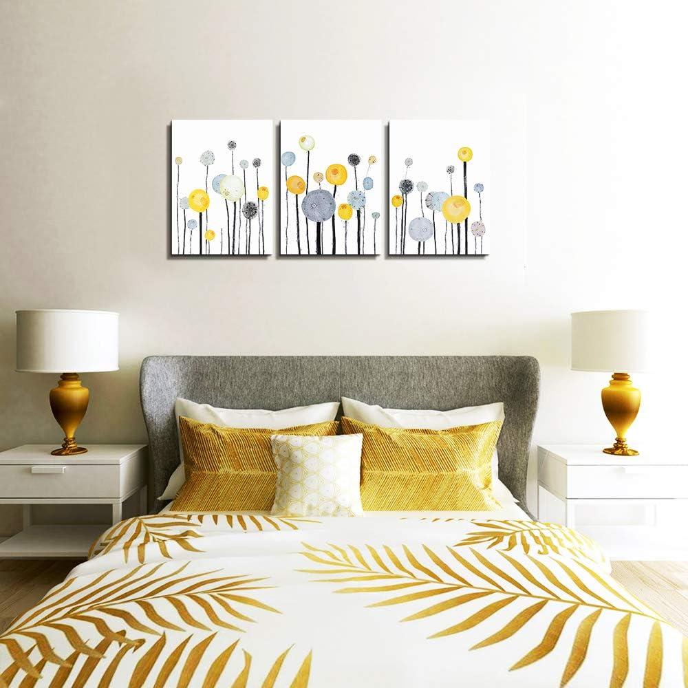 Abstract Dandelion Flowers Watercolor Paintings Canvas Wall Art For Living Room Bedroom Office Wall Decor Modern Wall Pictures Prints Artwork Kitchen Decorations Room Home Decor 3 Piece