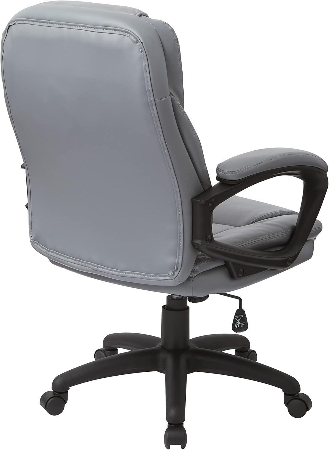 Charcoal Gray Faux Leather Executive Swivel Chair