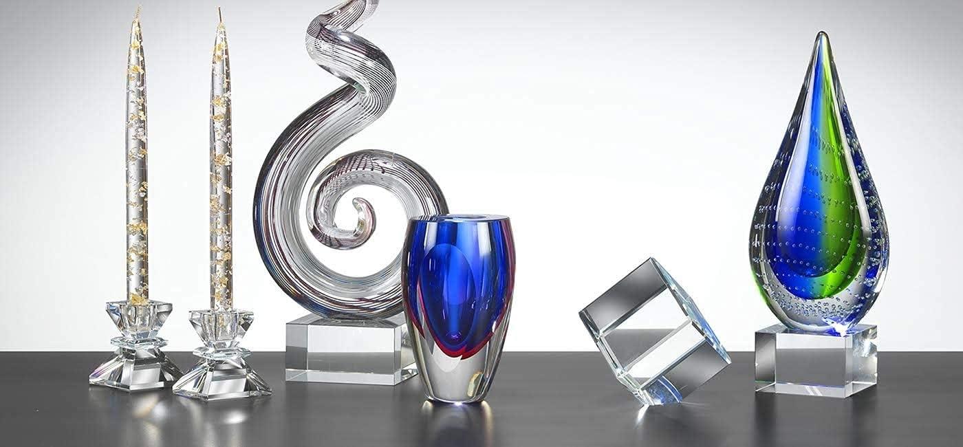 Elegant Murano-Style White Corkscrew Glass Art Centerpiece