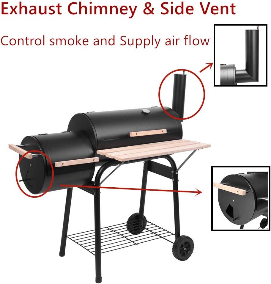 SamyoHome Charcoal BBQ Grill Outdoor Meat Cooker Smoker Patio Backyard Black