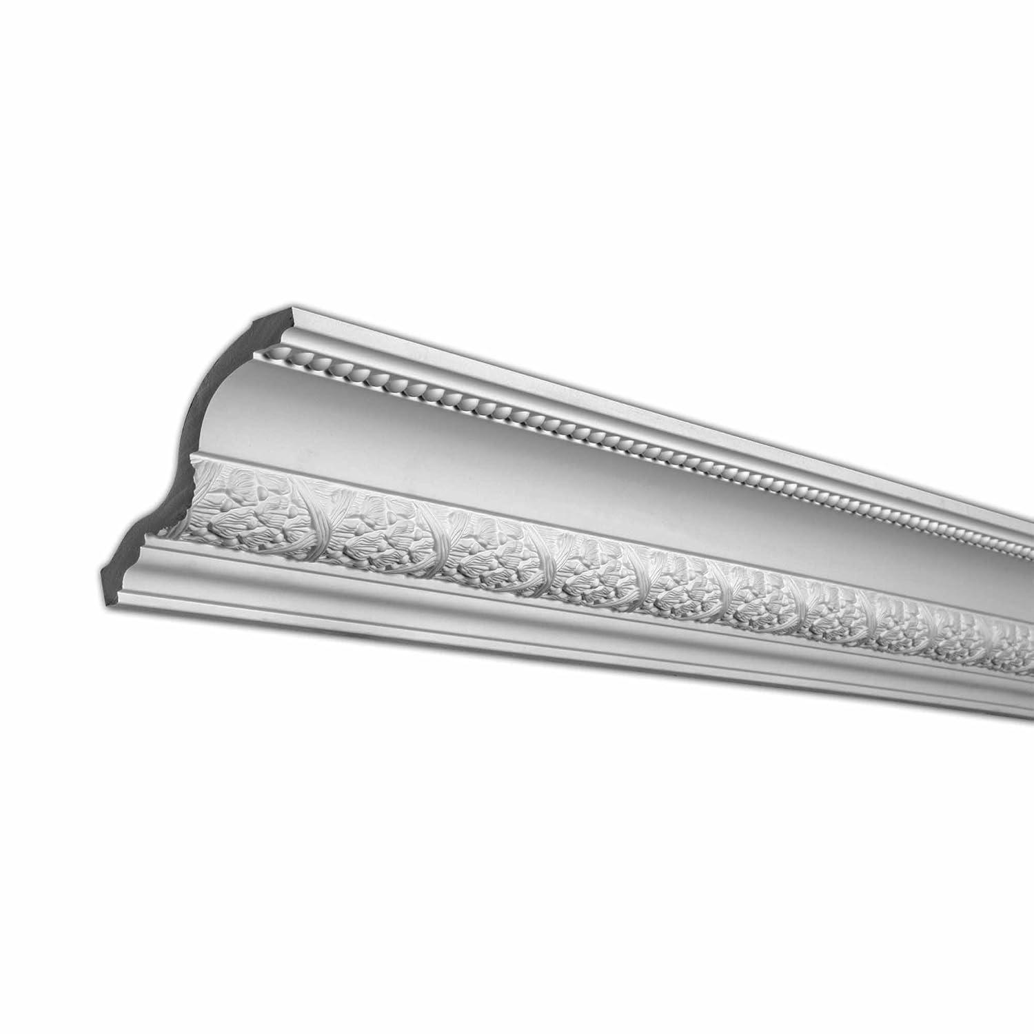 Architectural Products by Outwater L.L.C. 3-7/8 in x 4-5/8 in x 96 in Laurel Leaves and Ribbon Polyurethane Crown Moulding Pro PK 40 LF | Wayfair