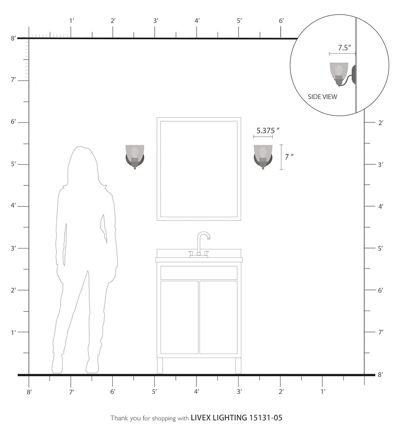 Livex Lighting Montgomery 1 - Light Vanity in  Polished Chrome