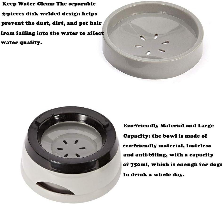 Gray Polypropylene No Spill Dog Water Bowl with Floating Disk