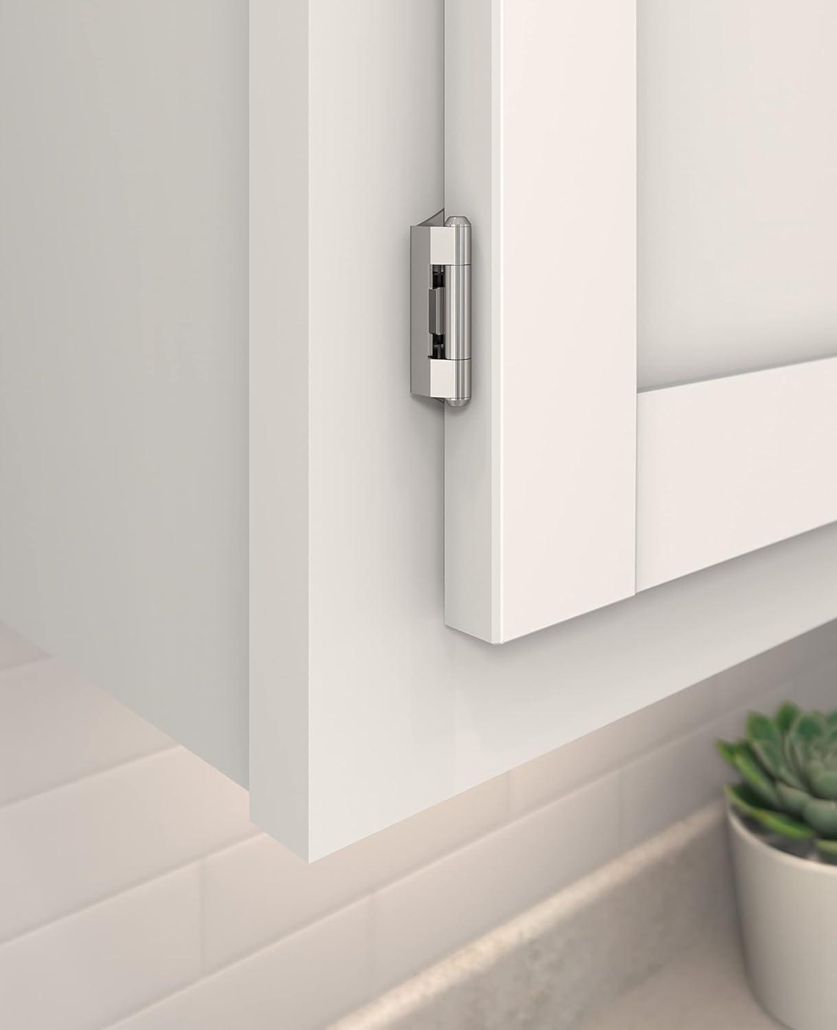 Polished Chrome 1/4 Inch Overlay Self-Closing Cabinet Hinge