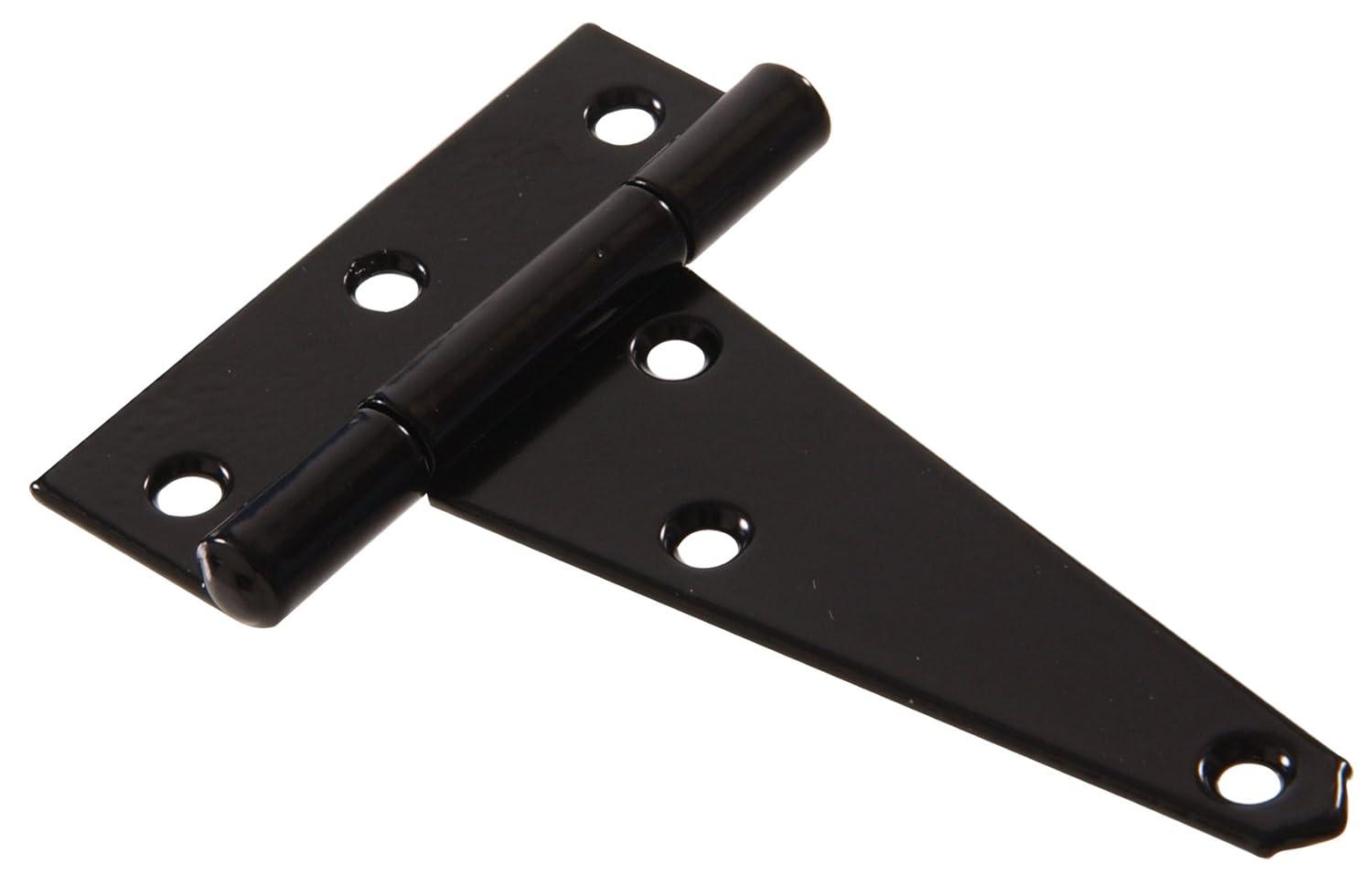 Heavy Duty Black Steel 4" T-Hinges - 2 Pack