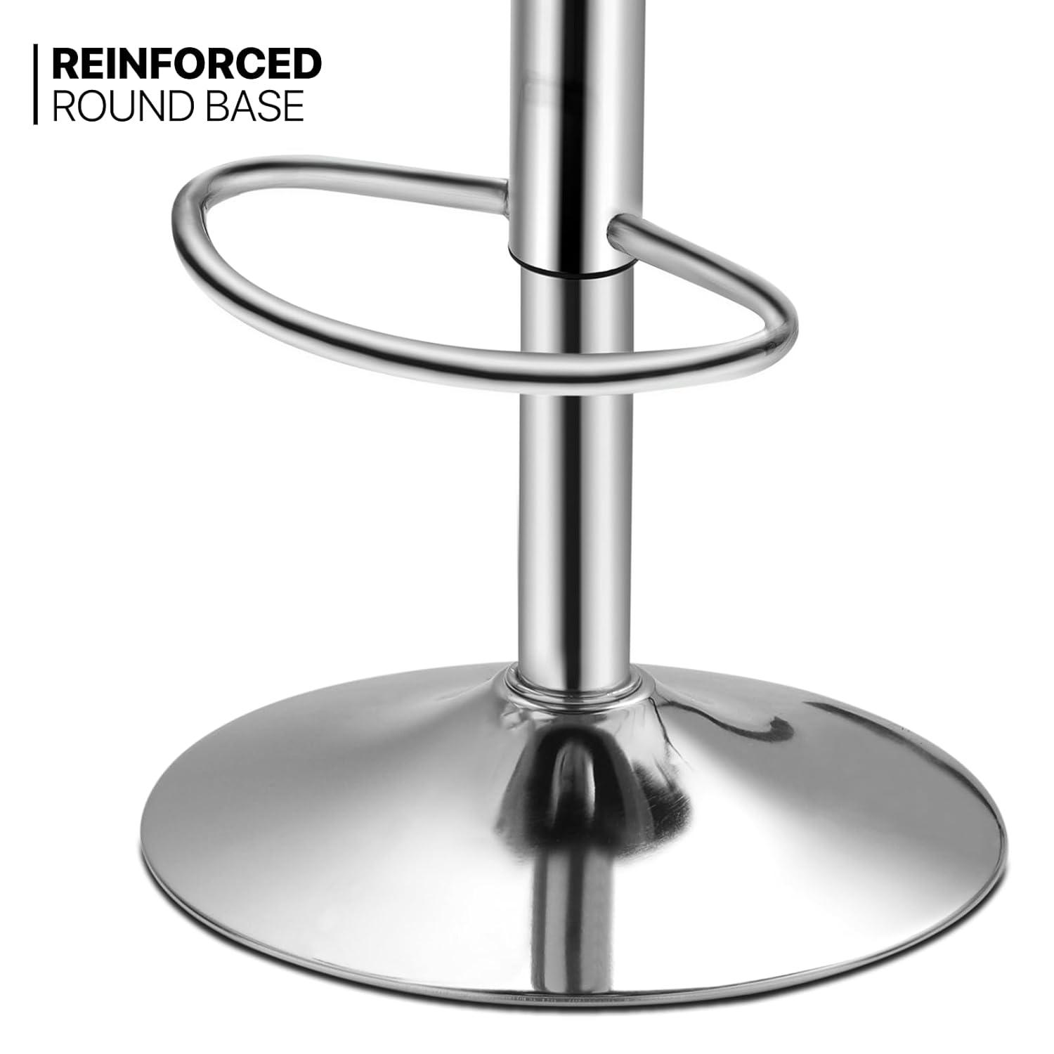 MoNiBloom Modern Bar Stools, Faux Leather Swivel Adjustable Barstools with Square Back, Counter Height Chairs Set of 2, Black/White