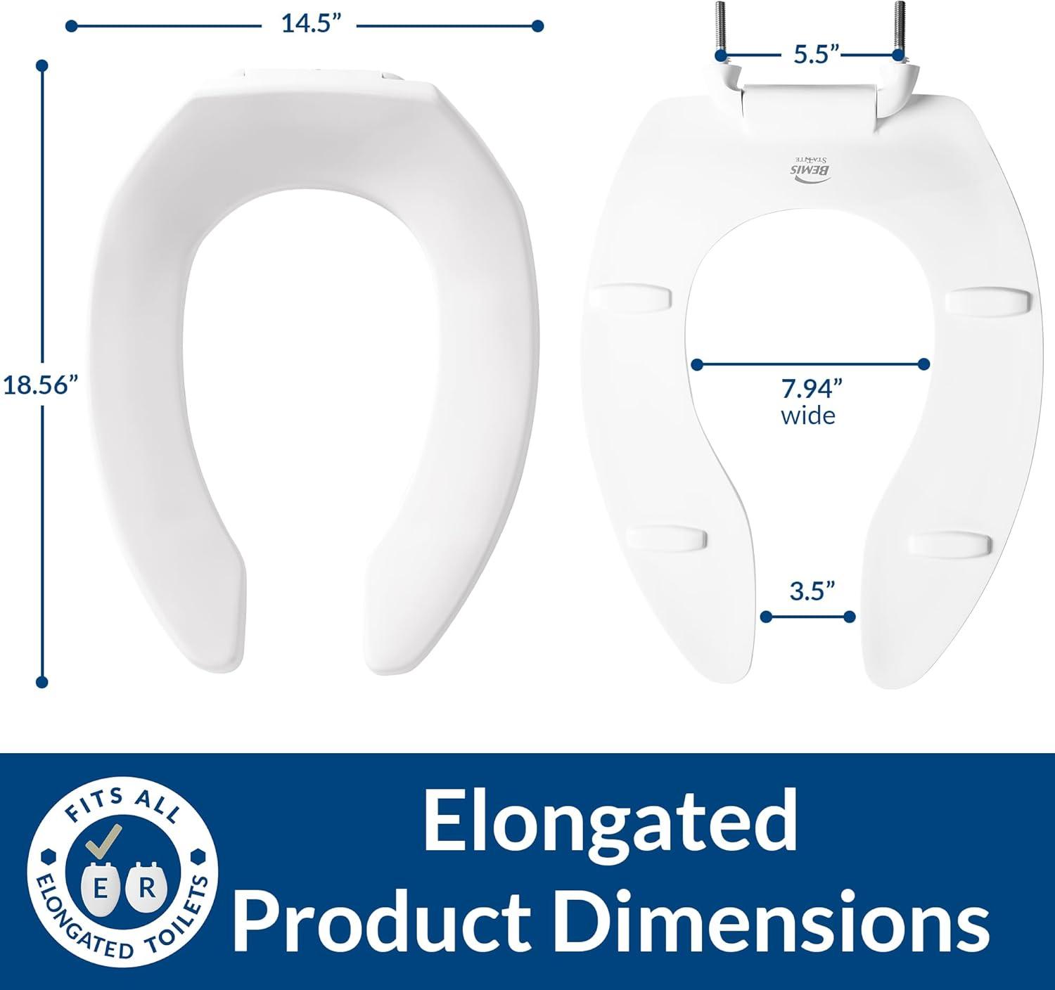 Bemis 1955SSTFR 000 Elongated Toilet Seat