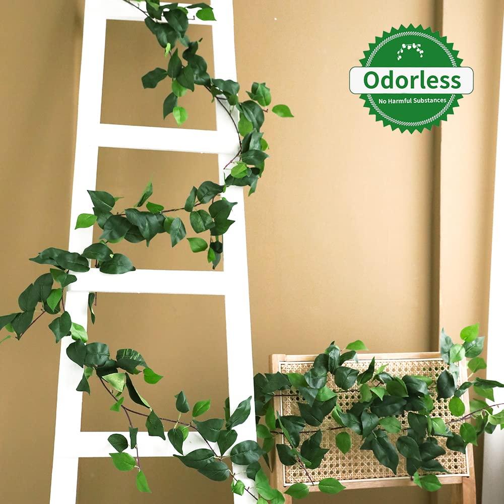 3 Strands Odorless Artificial Ivy Vines Kit, 71" Silk Ivy Garland with Green Leaves, Fake Hanging Plants Greenery Decoration for Bedroom, Windows, Walls, Wedding, Outdoor Decor (Green)