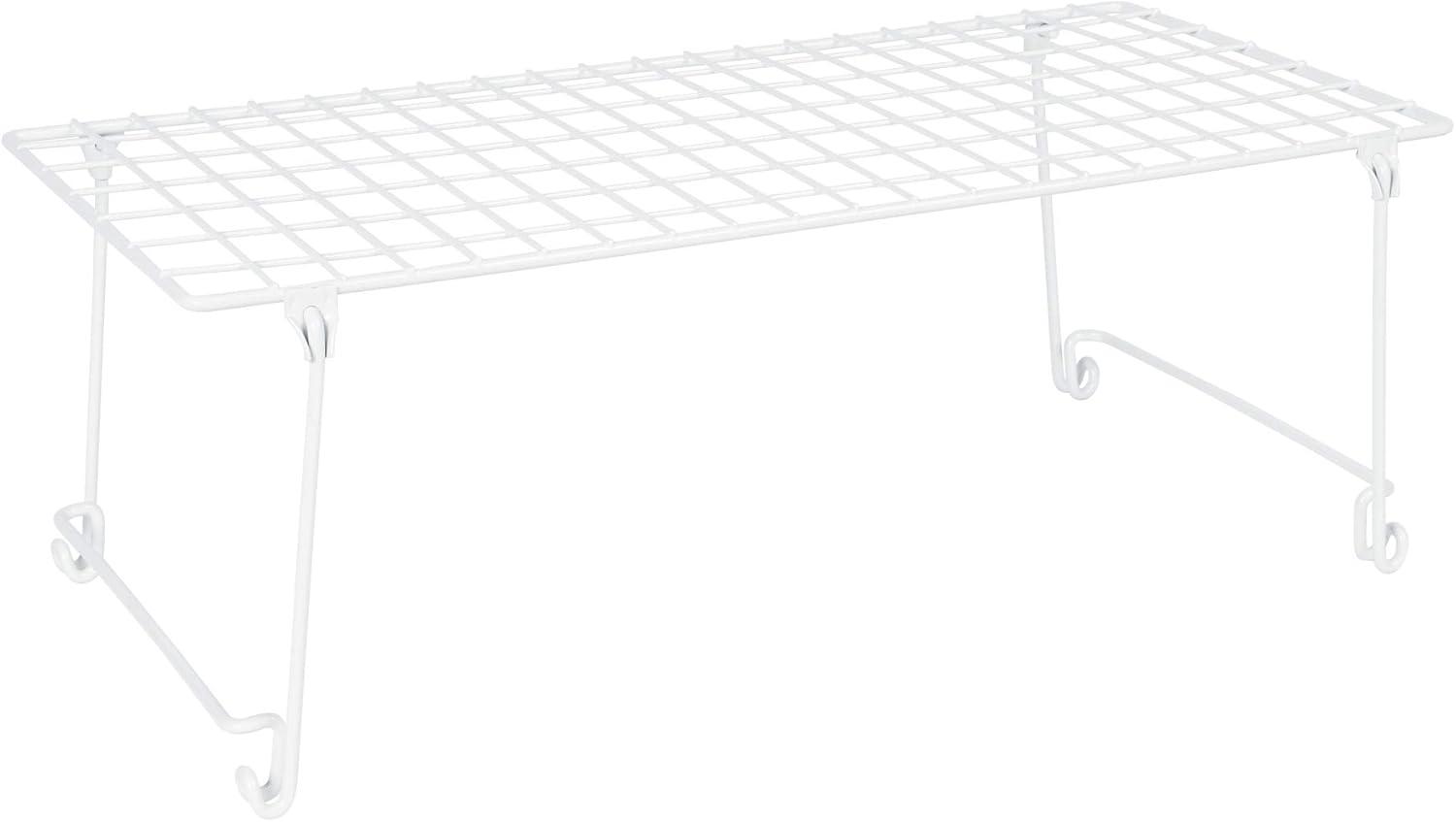 Versatile Stack and Hang White Epoxy-Coated Steel Shelf