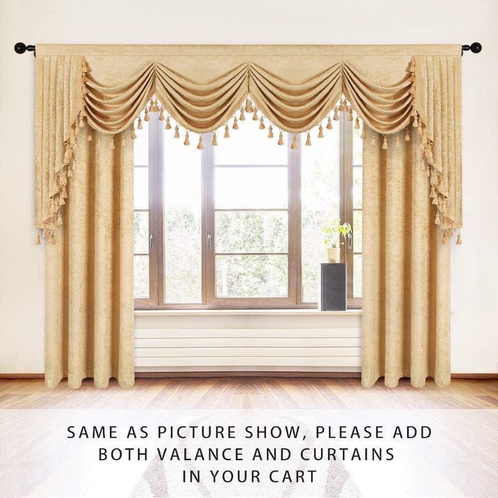 Gold Chenille Waterfall Valance with Rod Pocket