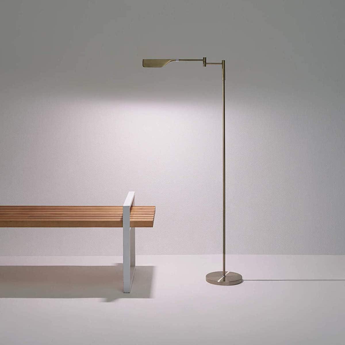 Leaf 53 in. Industrial 1-Light 3-Way Dimming LED Task Floor Lamp with Metal Empire Shade