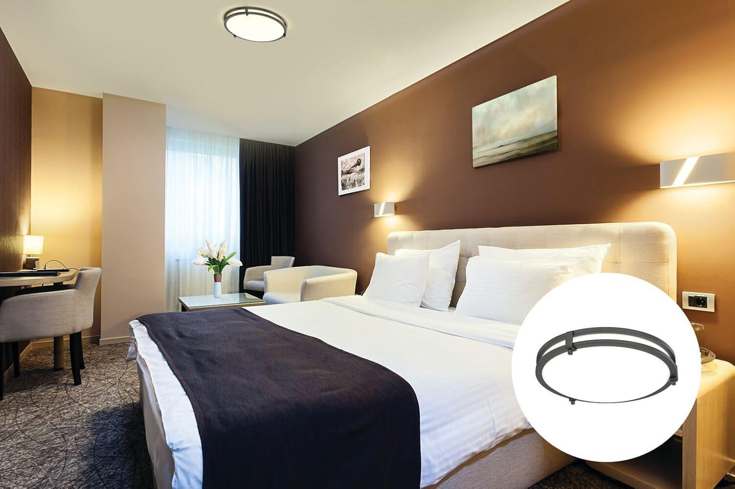 Matte Black Round LED Flush Mount Ceiling Light