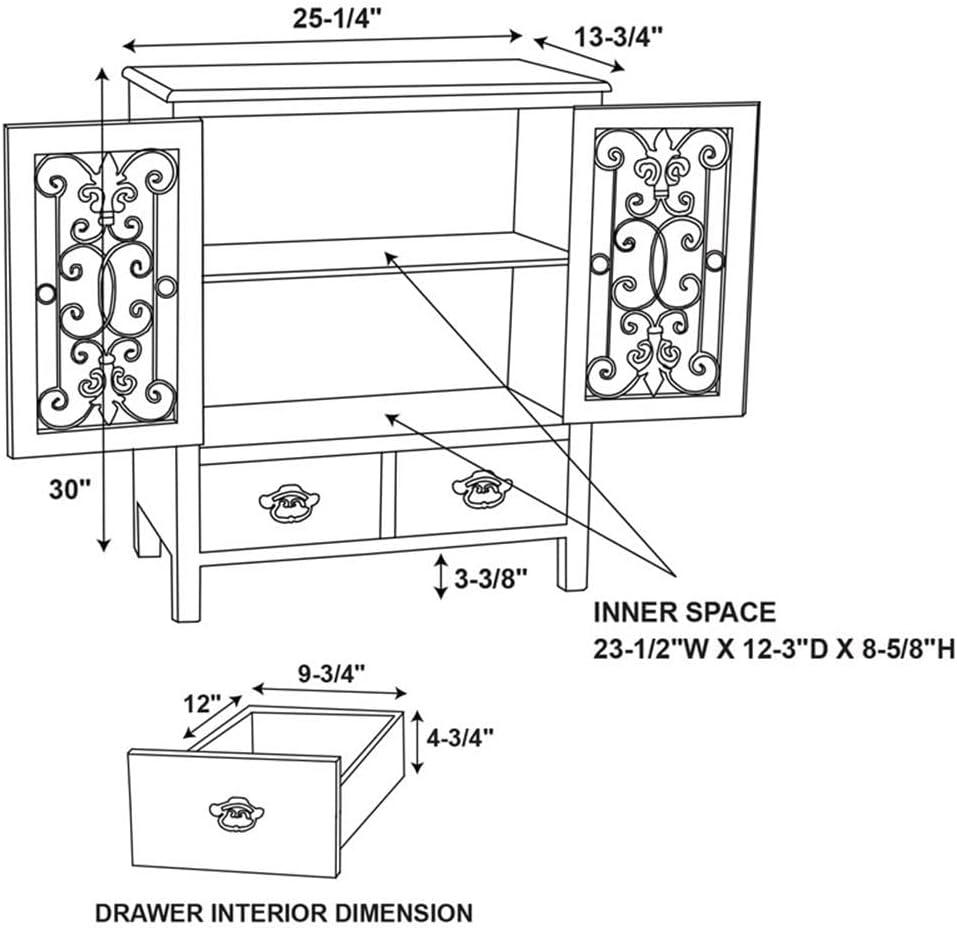 Powell Parcel 2 Door 2 Drawer Console-Item Package Quantity:1,Quantity:1