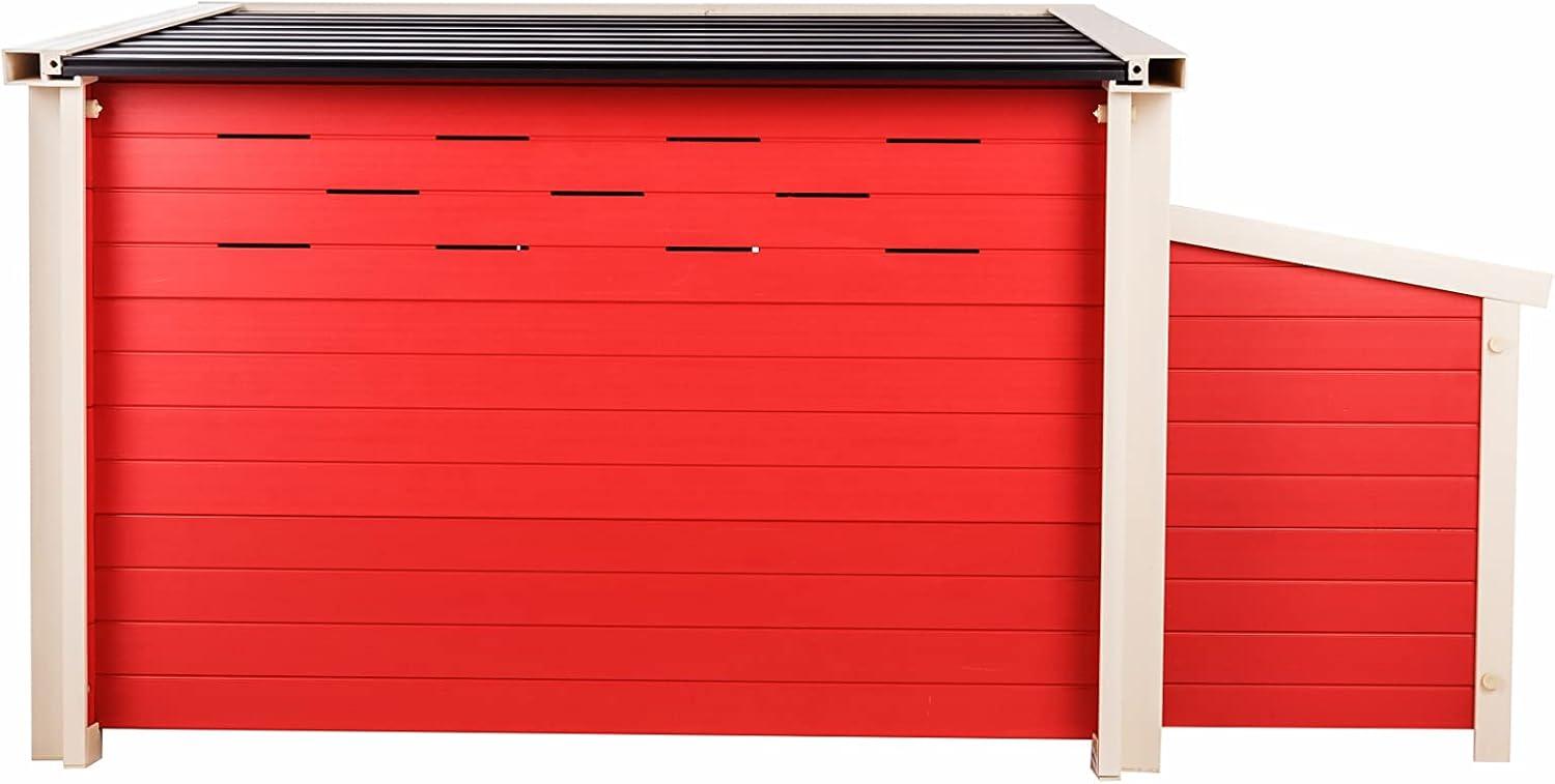 New Age Pet® ECOFLEX® Red Fontana Chicken Barn, Eco-Friendly and Non-Toxic Urban Coop for 2-3 Chickens, Easy Assembly, with Nesting Box and Roosting Bars, Moisture and Odor Resistant