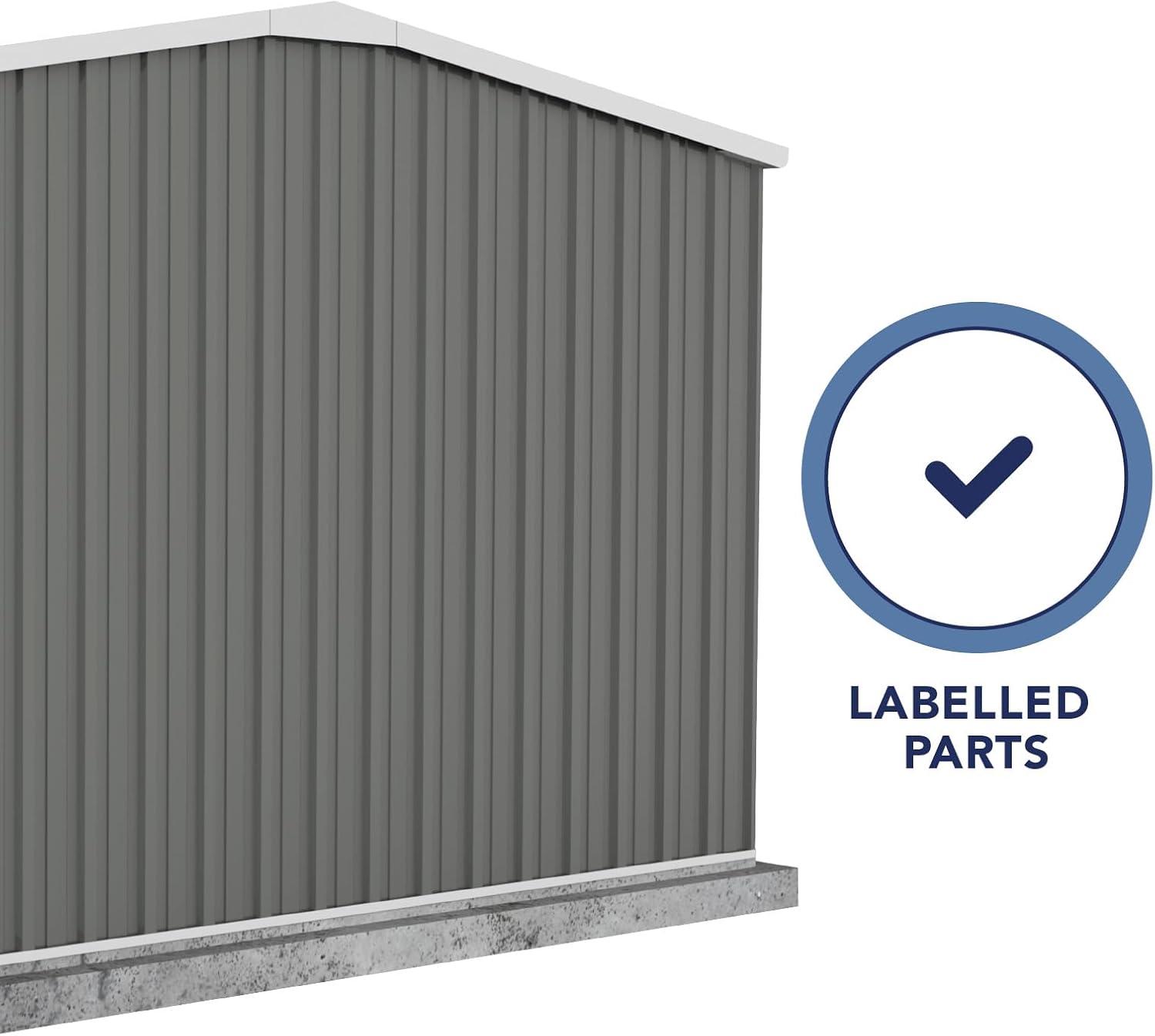 Absco AB1118 20 x 10 ft. Workshop Metal Shed - Woodland Gray