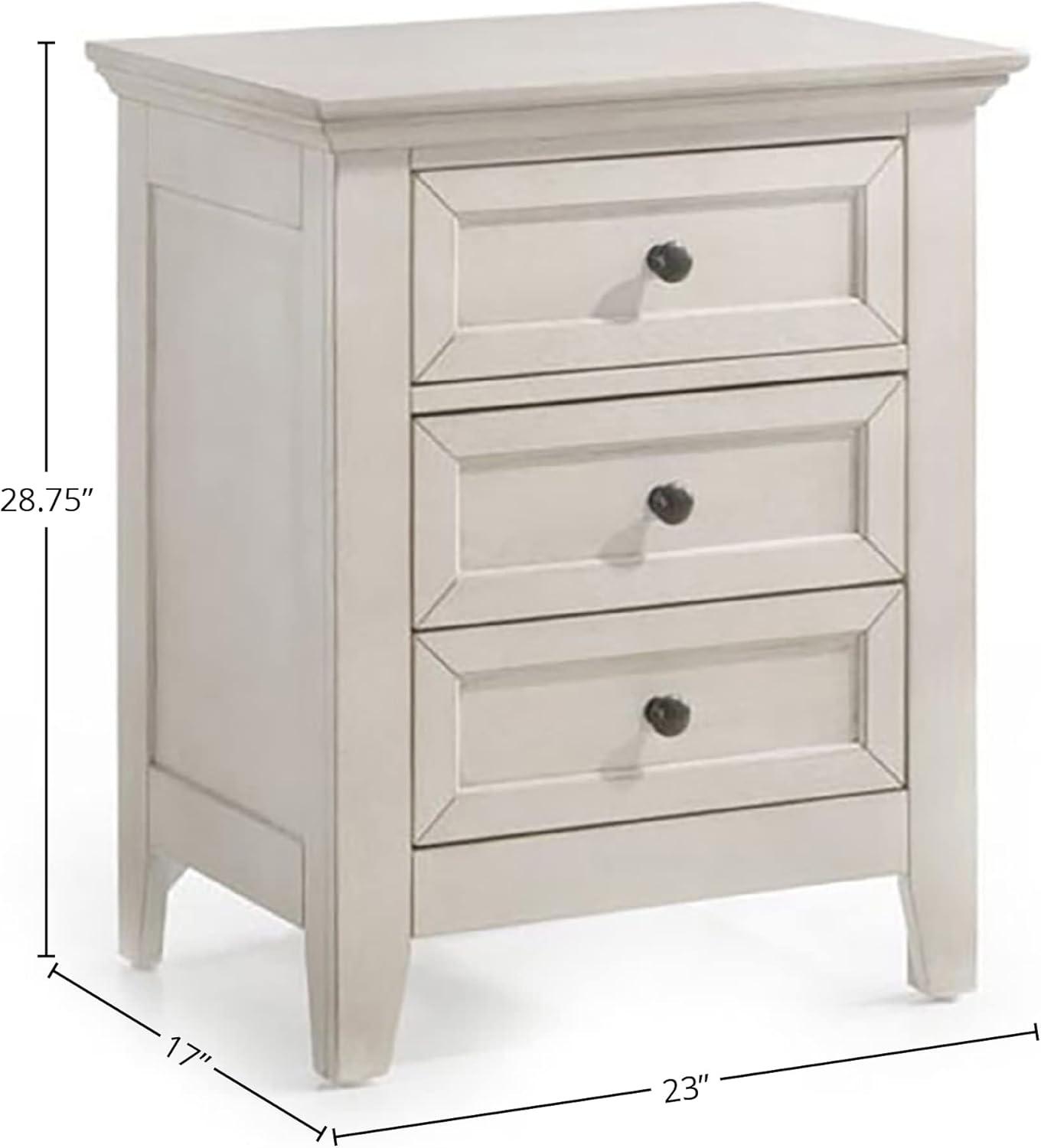 Intercon Furniture San Mateo Bedroom 3-Drawer Wood Nightstand in White