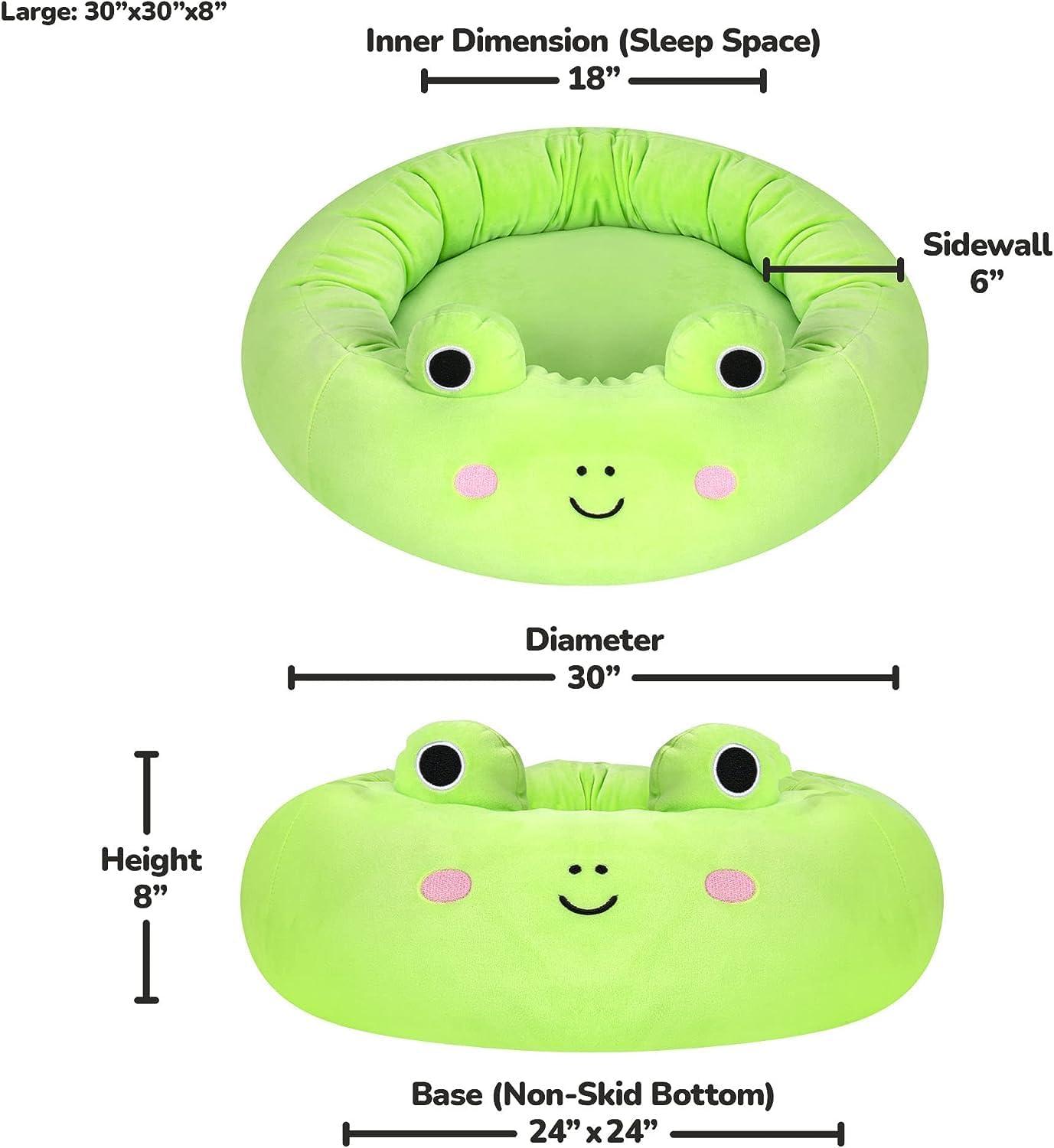 Small Green Frog Polyester Fiber Pet Bed